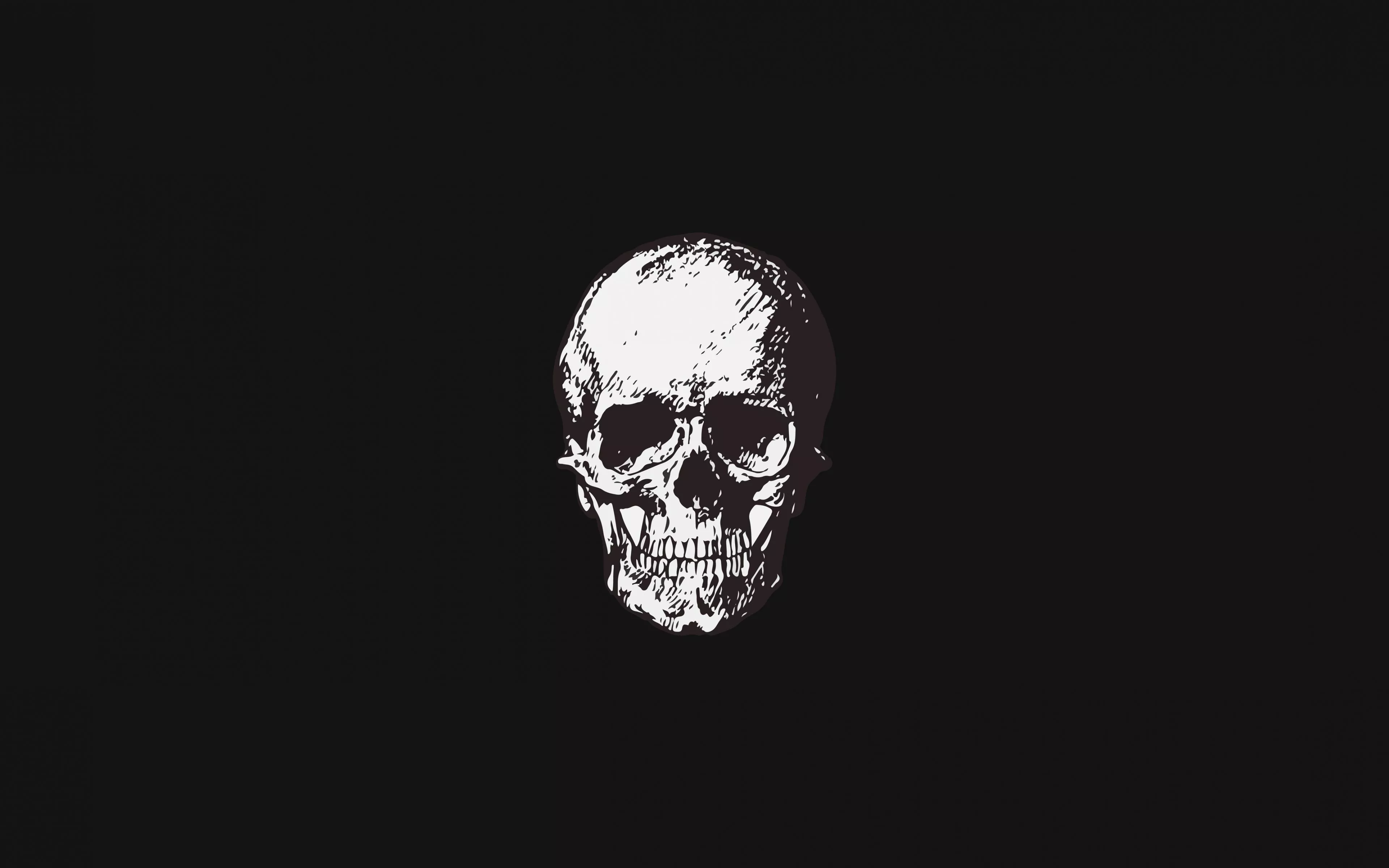 Download wallpaper 3840x2400 skull, bw