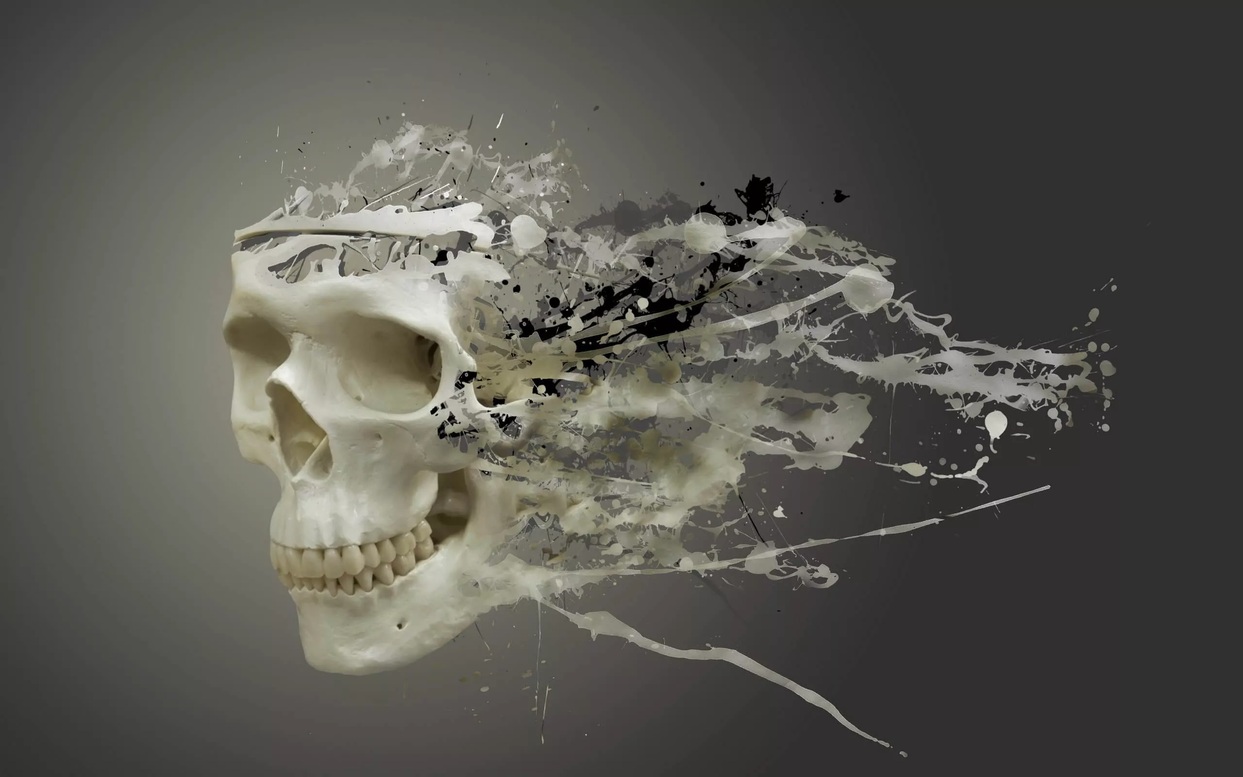3D CGI Abstract Skull 4K Wallpaper