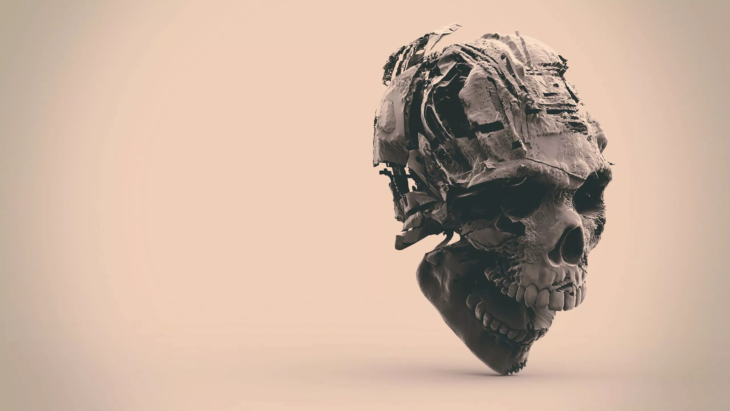 Textured Skull 2K Wallpaper x