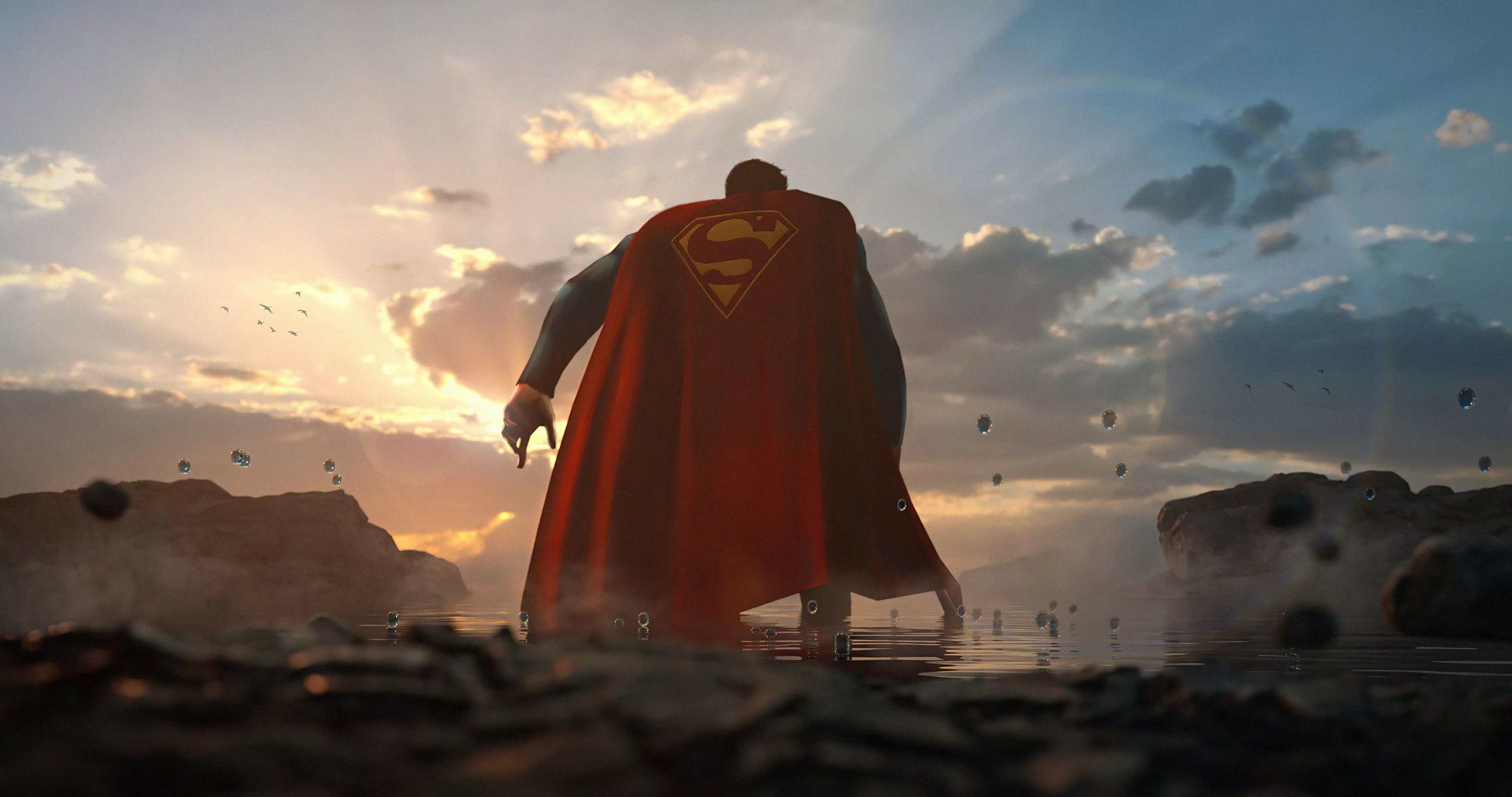 Superman from the back Wallpaper 4k HD