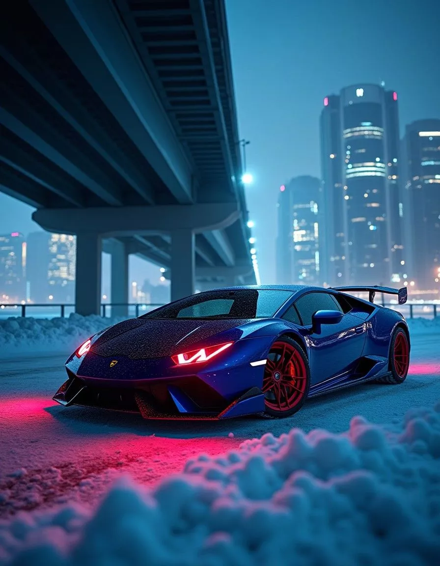 Navy Blue Cyberpunk Lamborghini