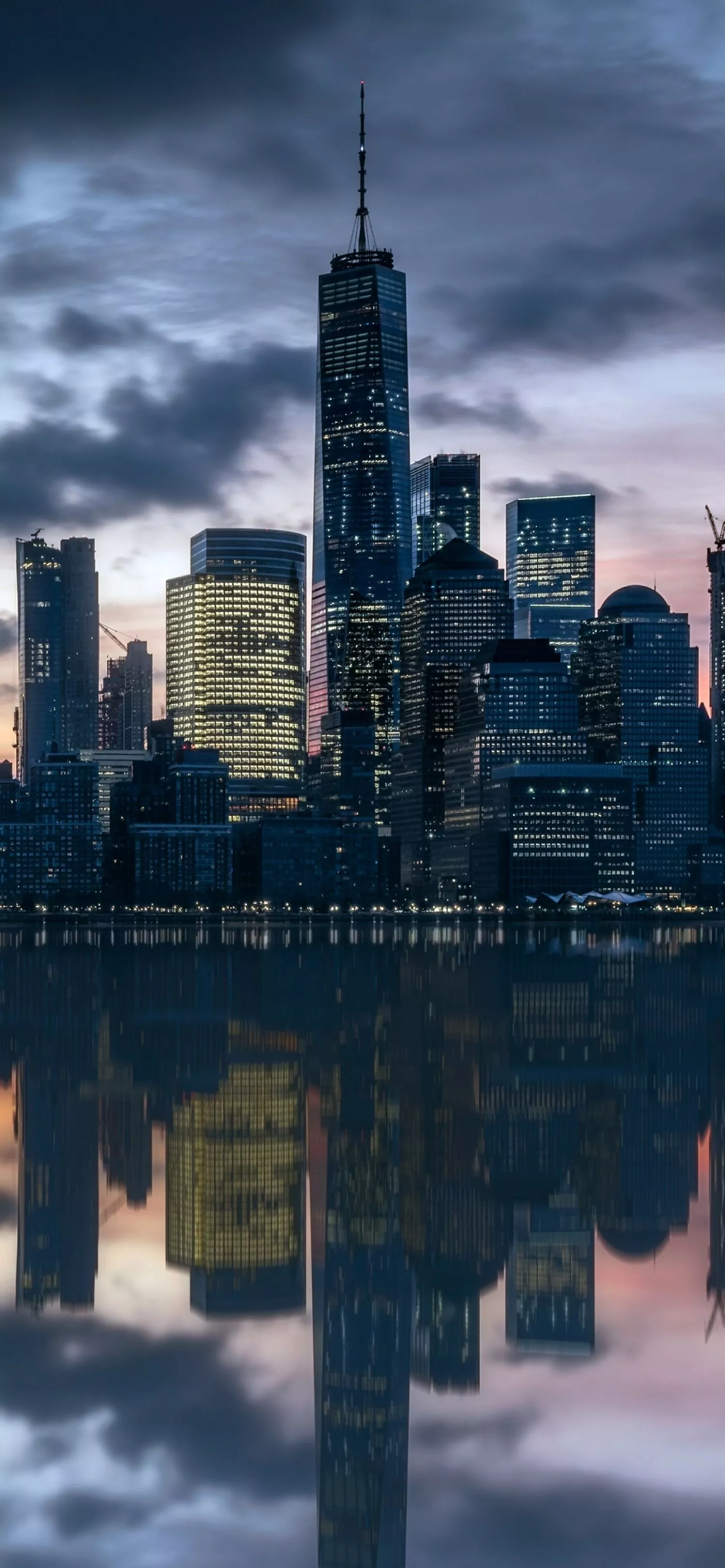 Manhattan New York City NYC USA City Lights At Dusk