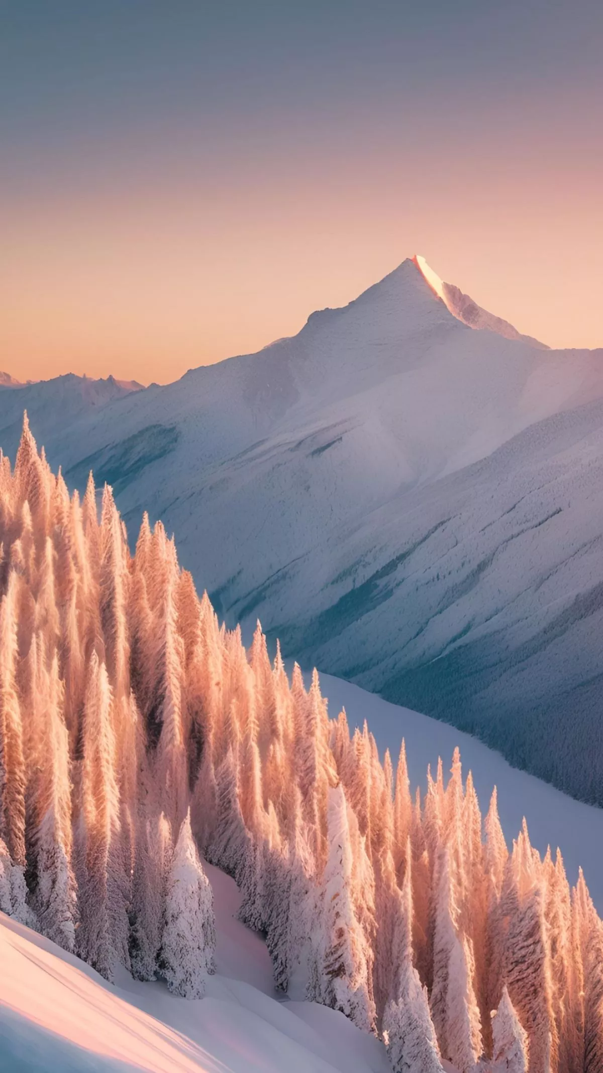 Snow Covered Mountains Minimalist