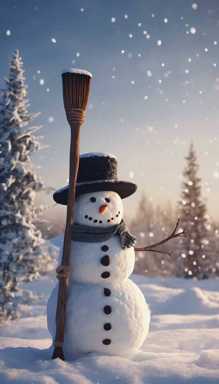 A rustic country snowman with a wooden