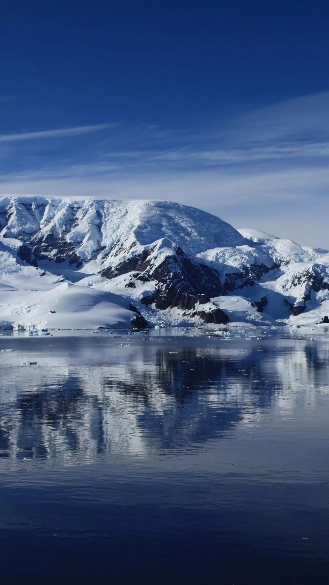 Lake Hills Snow Ice Winter Clouds Blue
