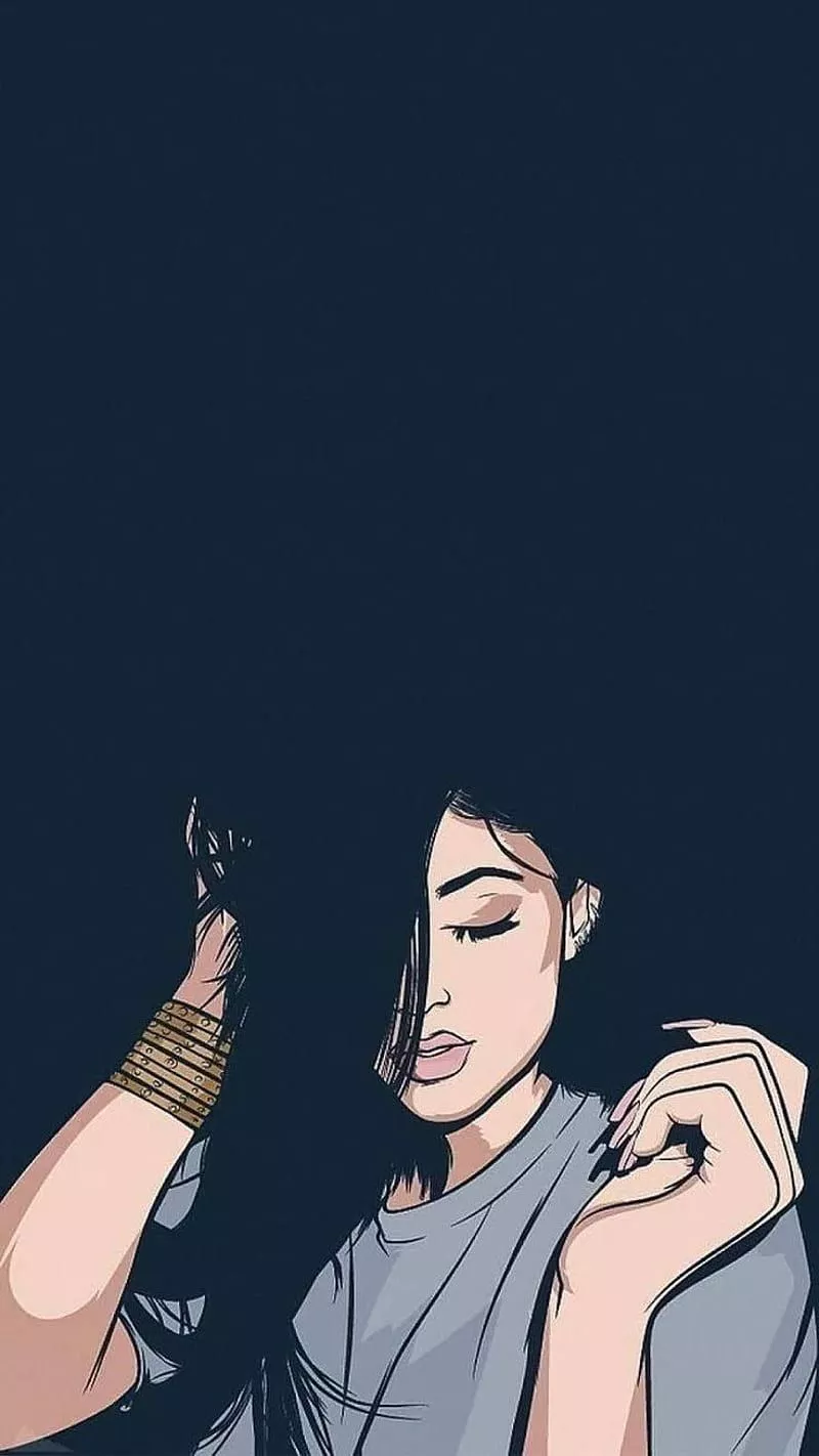 Anime girl black hear dark for phone 13 pro max, iPhone 12 Background, HD phone wallpaper