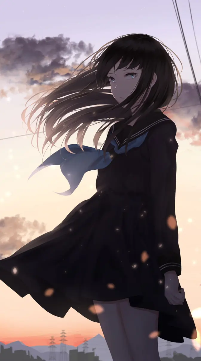 Sad anime girl wallpaper