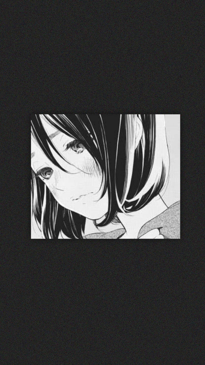 Sad Anime Girl Black And White