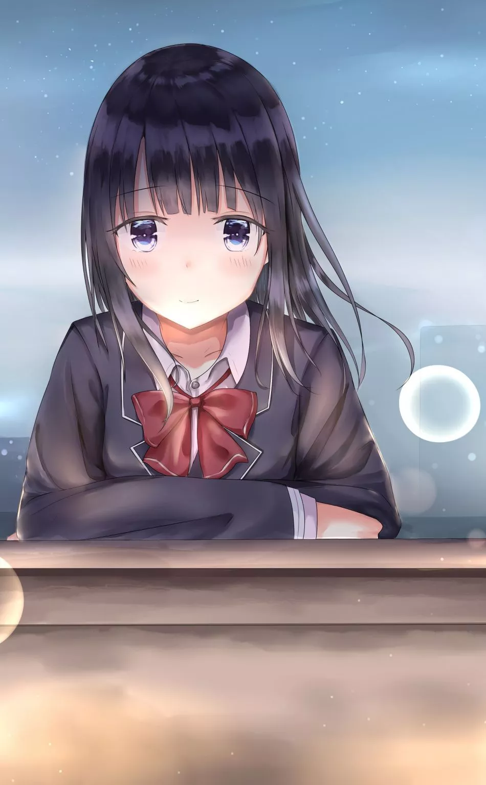 school uniform, anime girl, cute