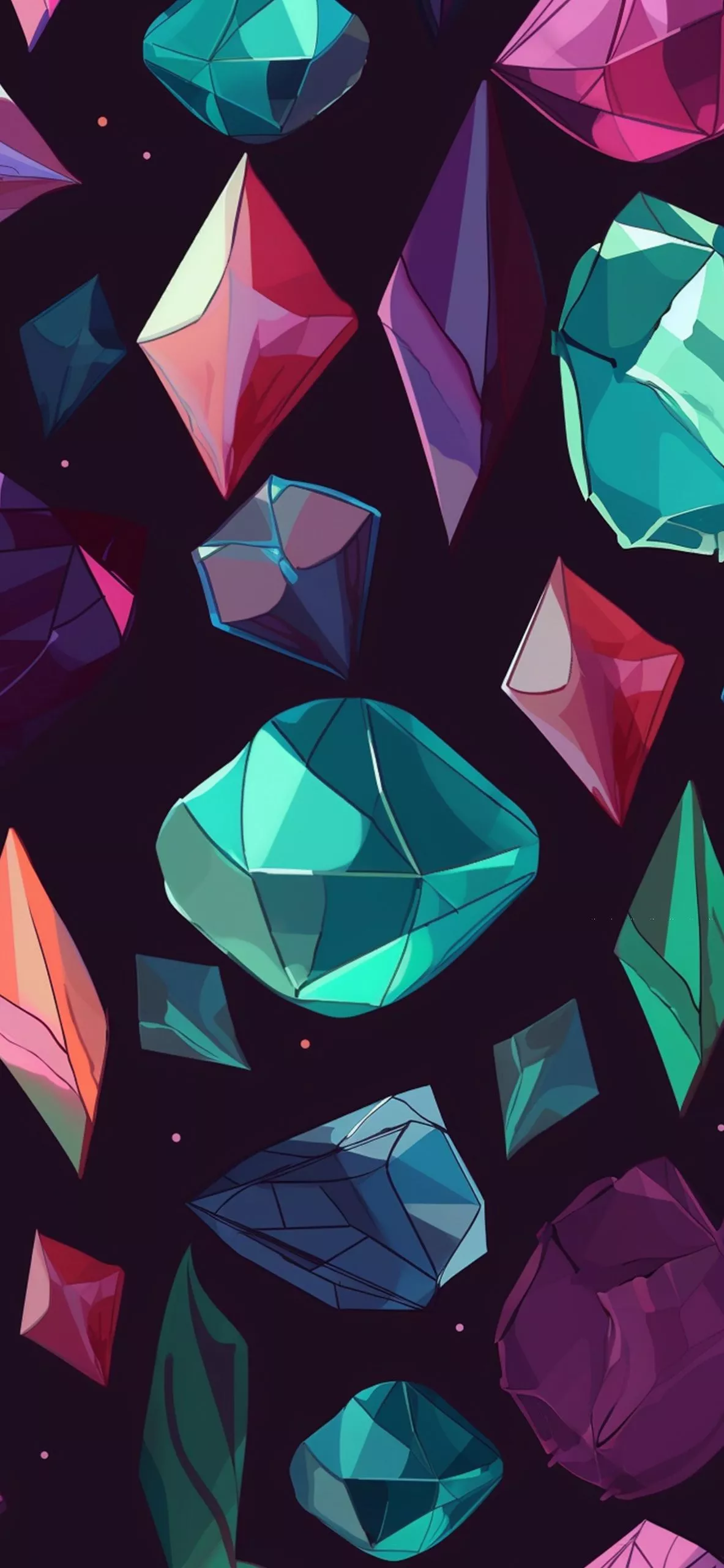 Crystals & Gems Pattern Wallpaper