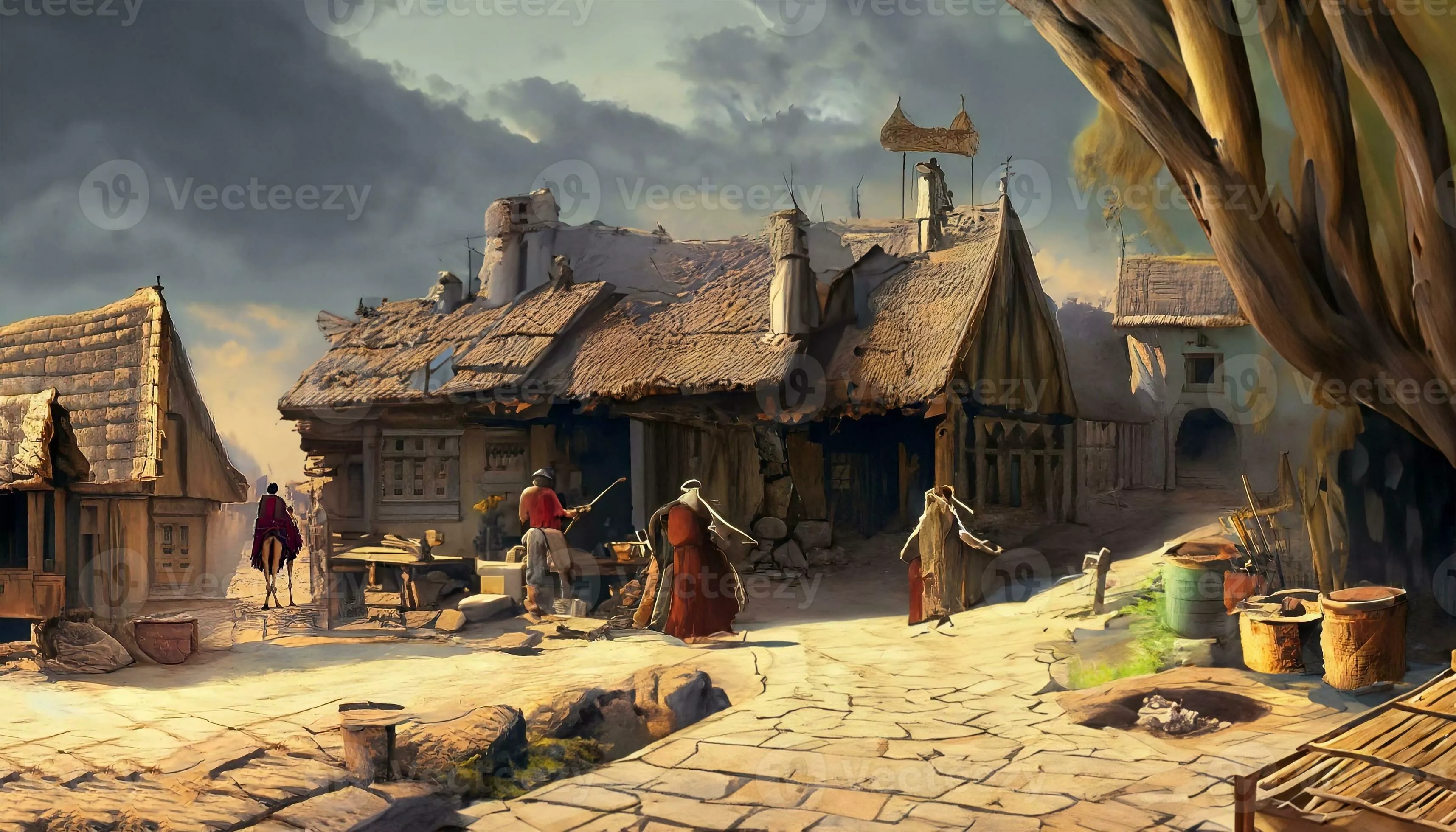 village life wallpaper background