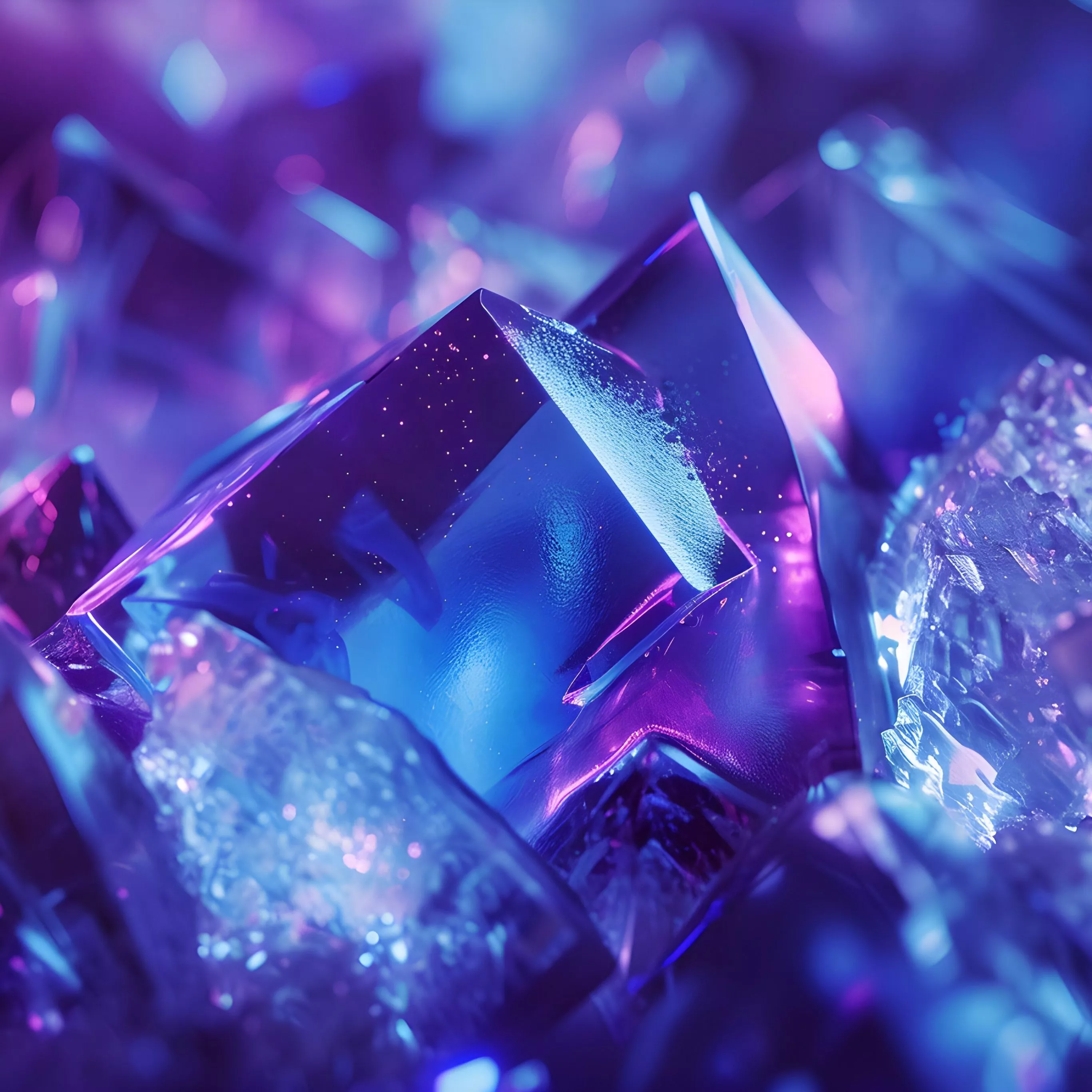 Purple aesthetic Wallpaper 4K, Crystals