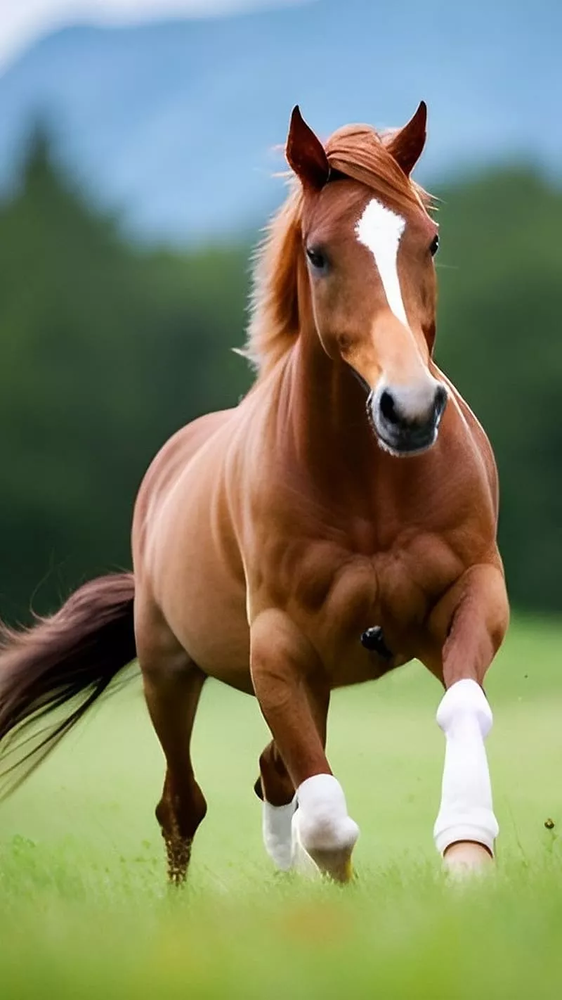HD brown horse running wallpaper