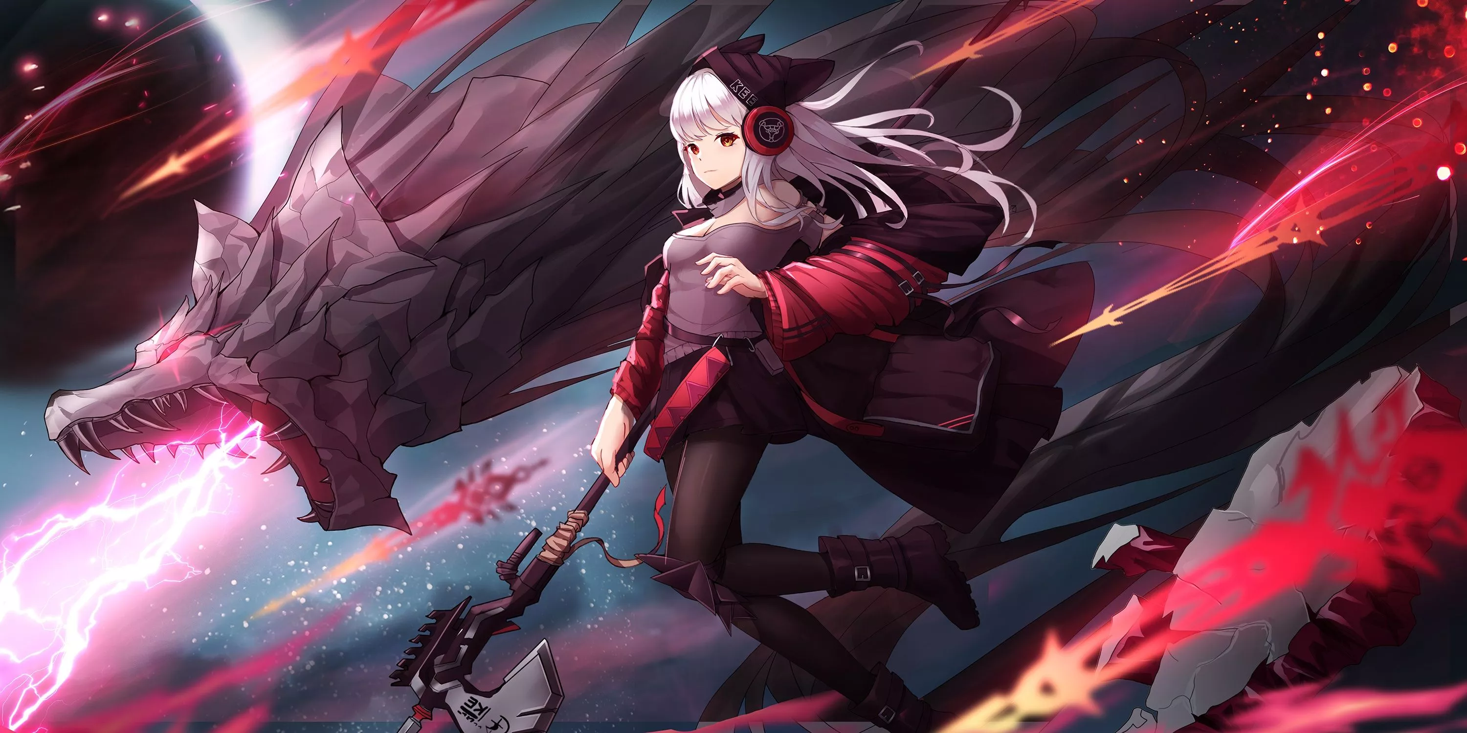 Wallpaper girl, weapons, Arknights