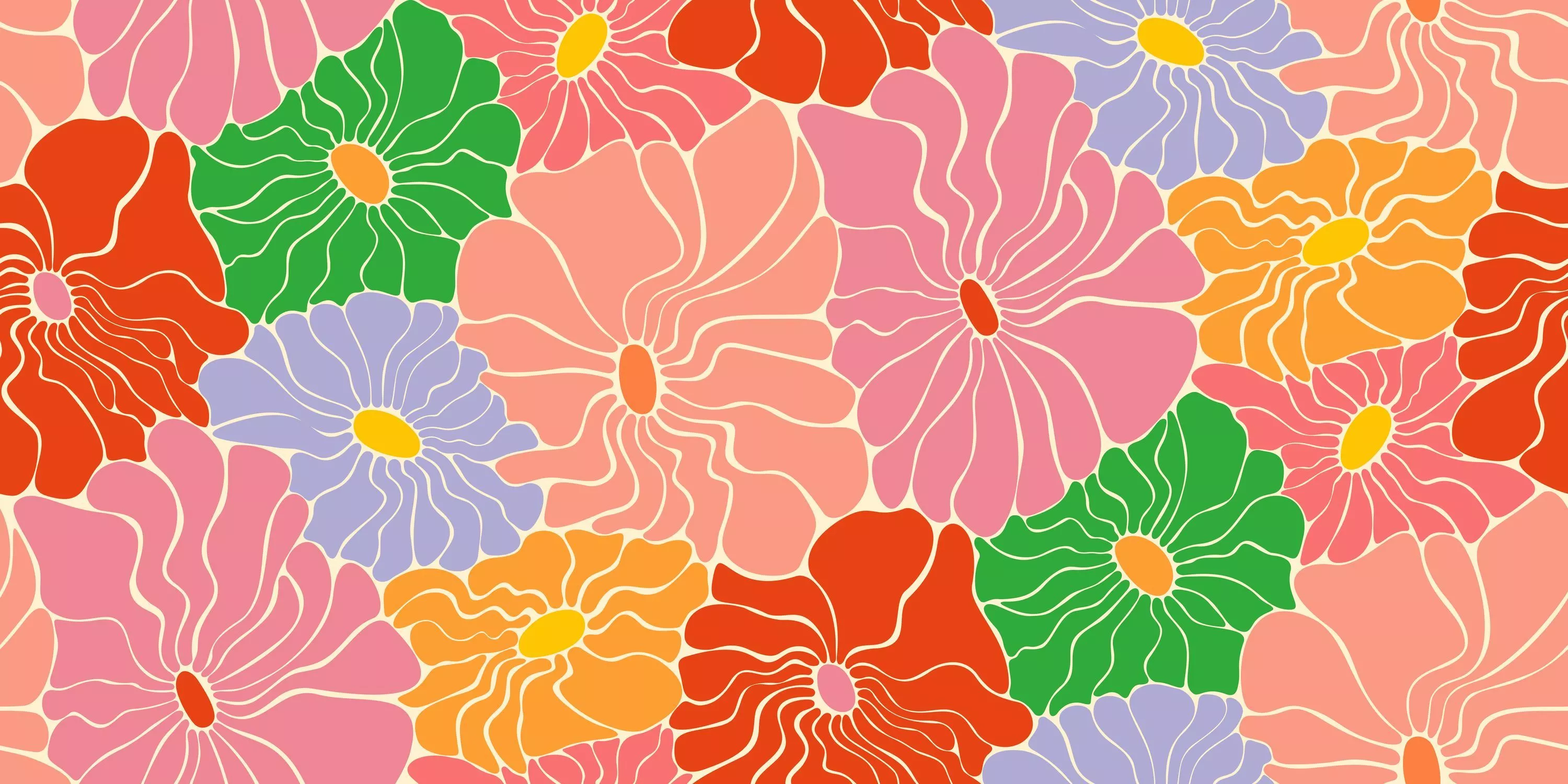 Cool Fluid Flowers, Pink wallpaper