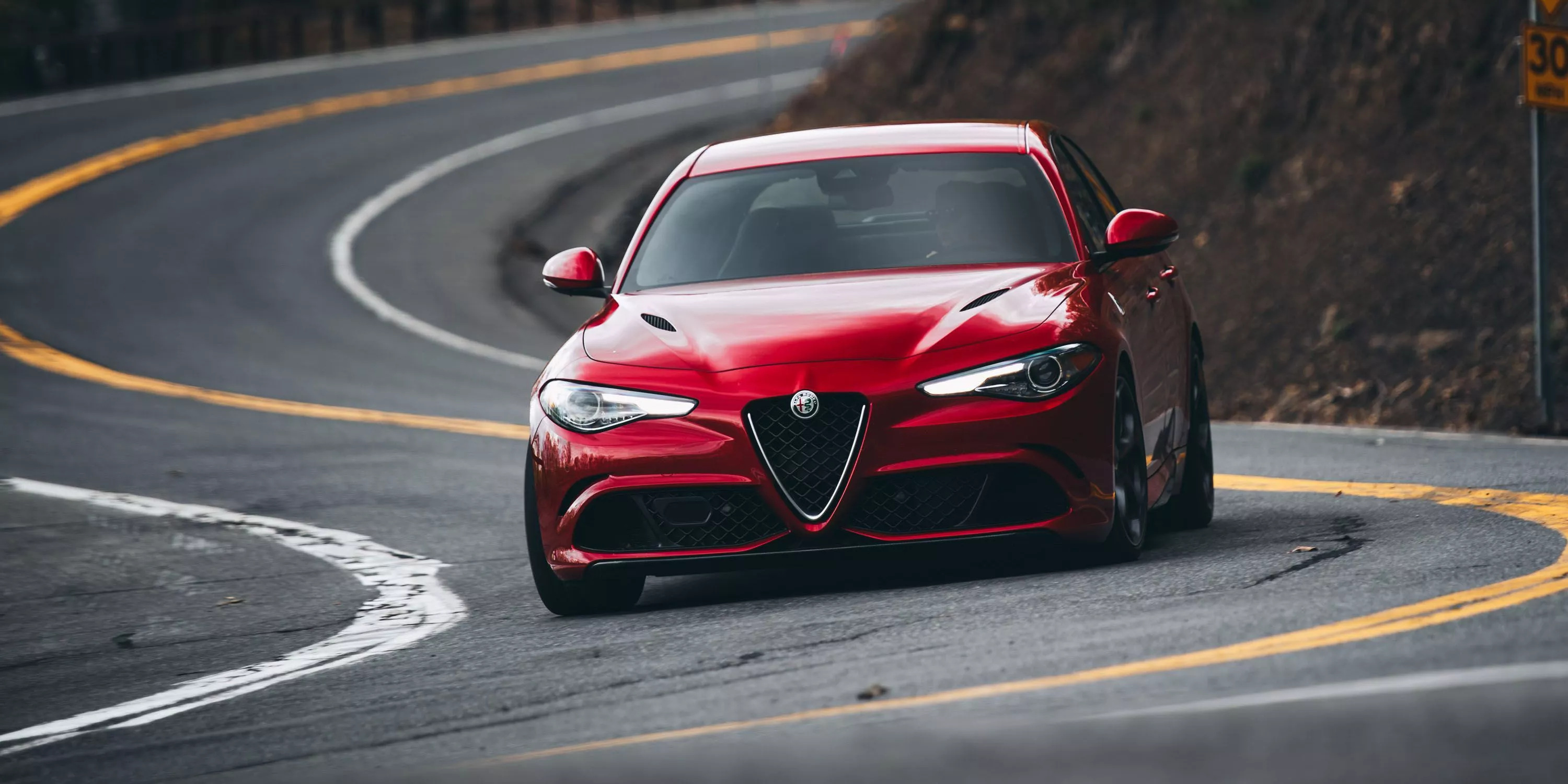 Wallpaper Red, Sedan, Italian, Alfa