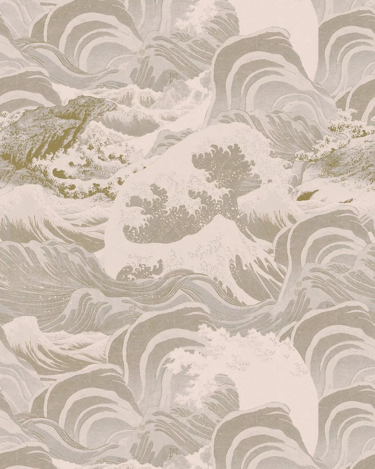 SEA WAVES Neutral Wallpaper