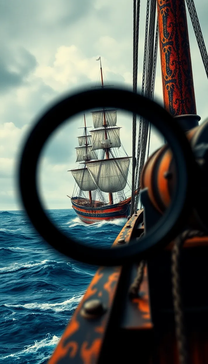 ship through spyglass Image