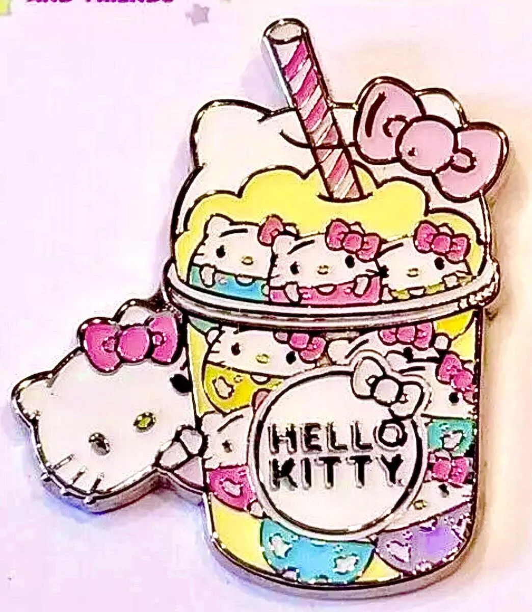 Hello Kitty Boba Tea Cup Enamel Pin