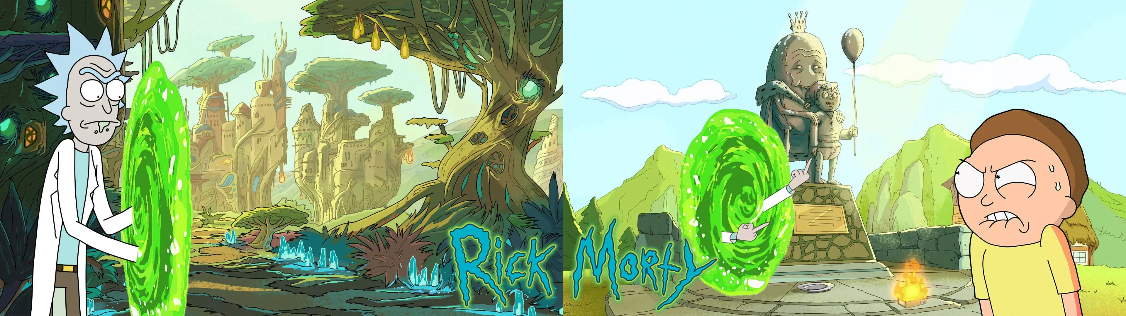 4k Dual Monitor Rick And Morty