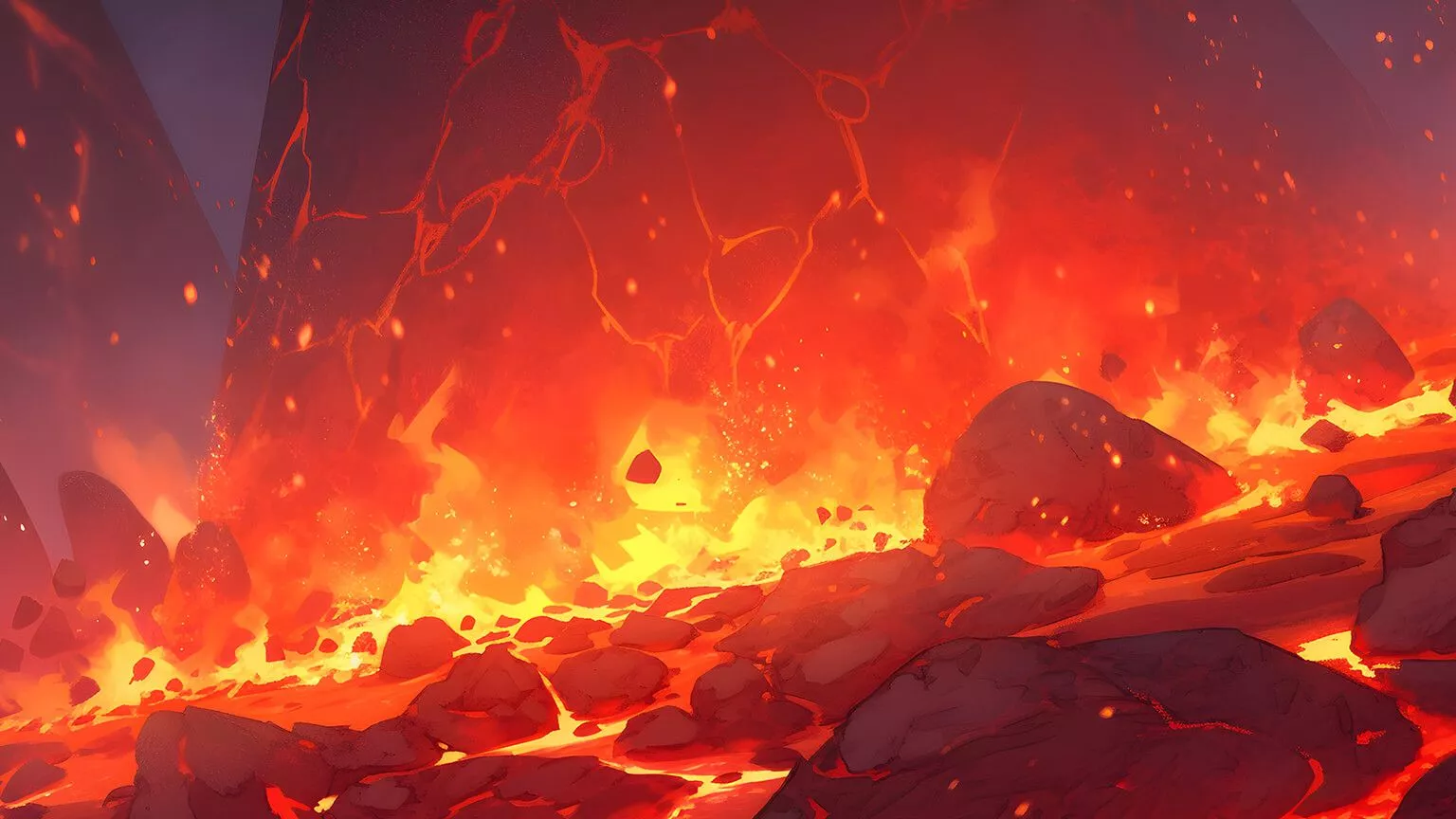 Eruption of Volcano Desktop Wallpaper
