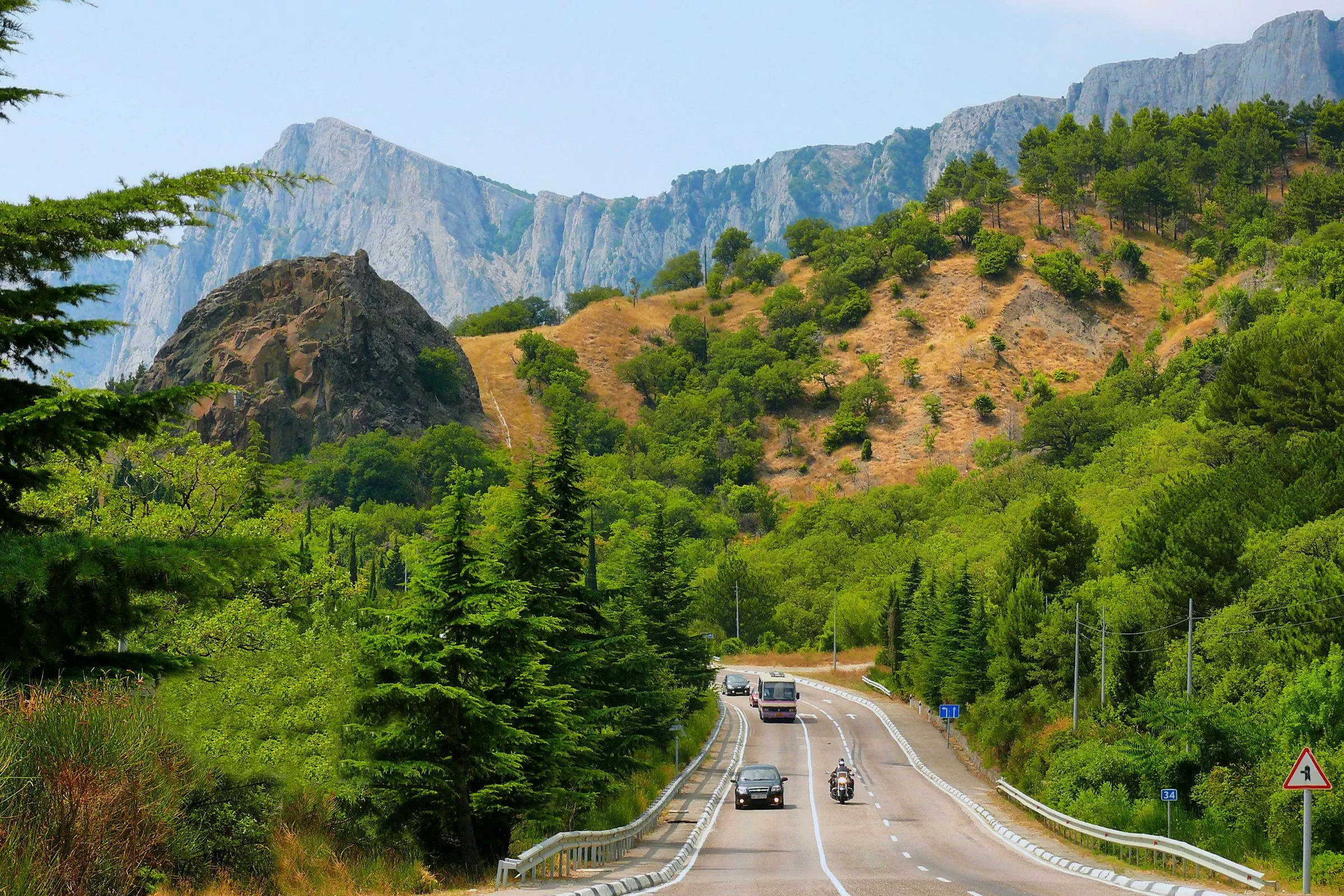 crimea, road, mountains Wallpaper, HD