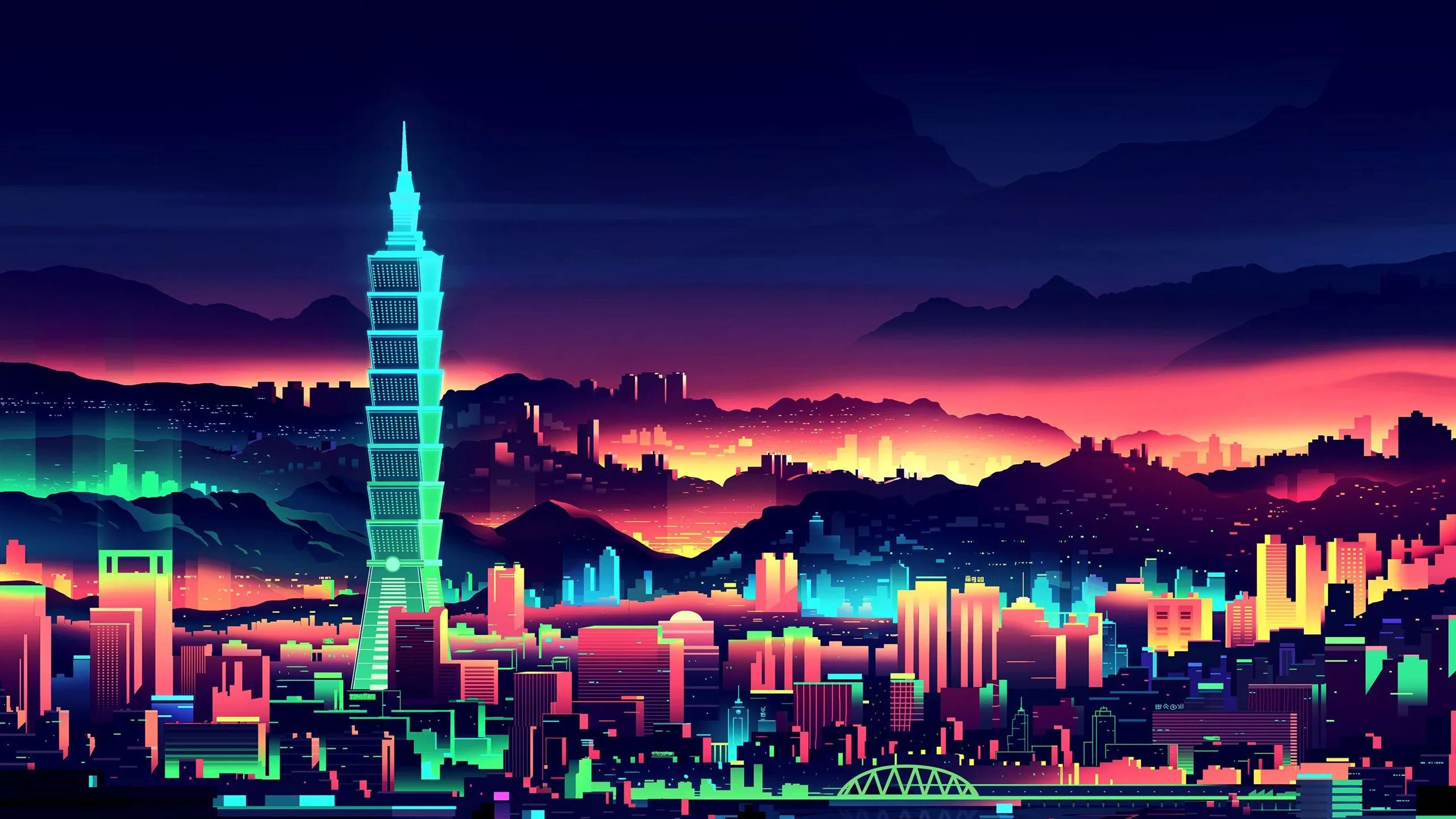 Vaporwave City Night Wallpaper, HD Artist 4K Wallpaper, Image and Background