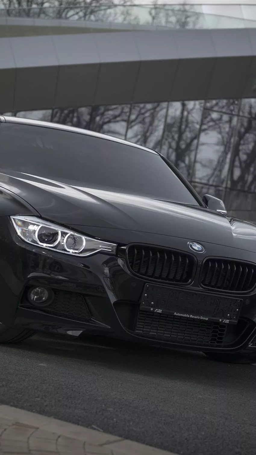 BMW F30 Black Car Front View IPhone 8 7