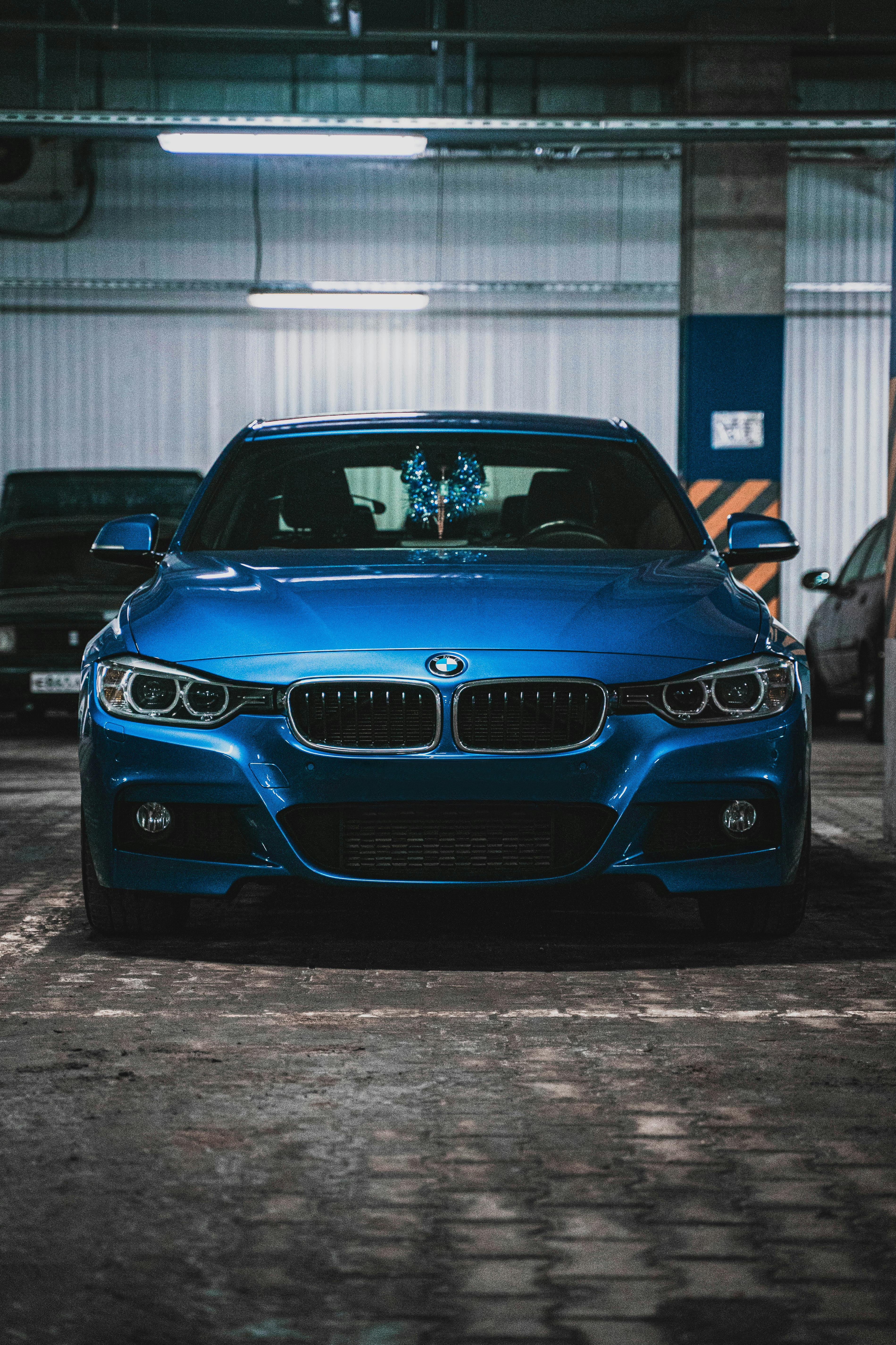 A Parked Blue BMW Car · Free