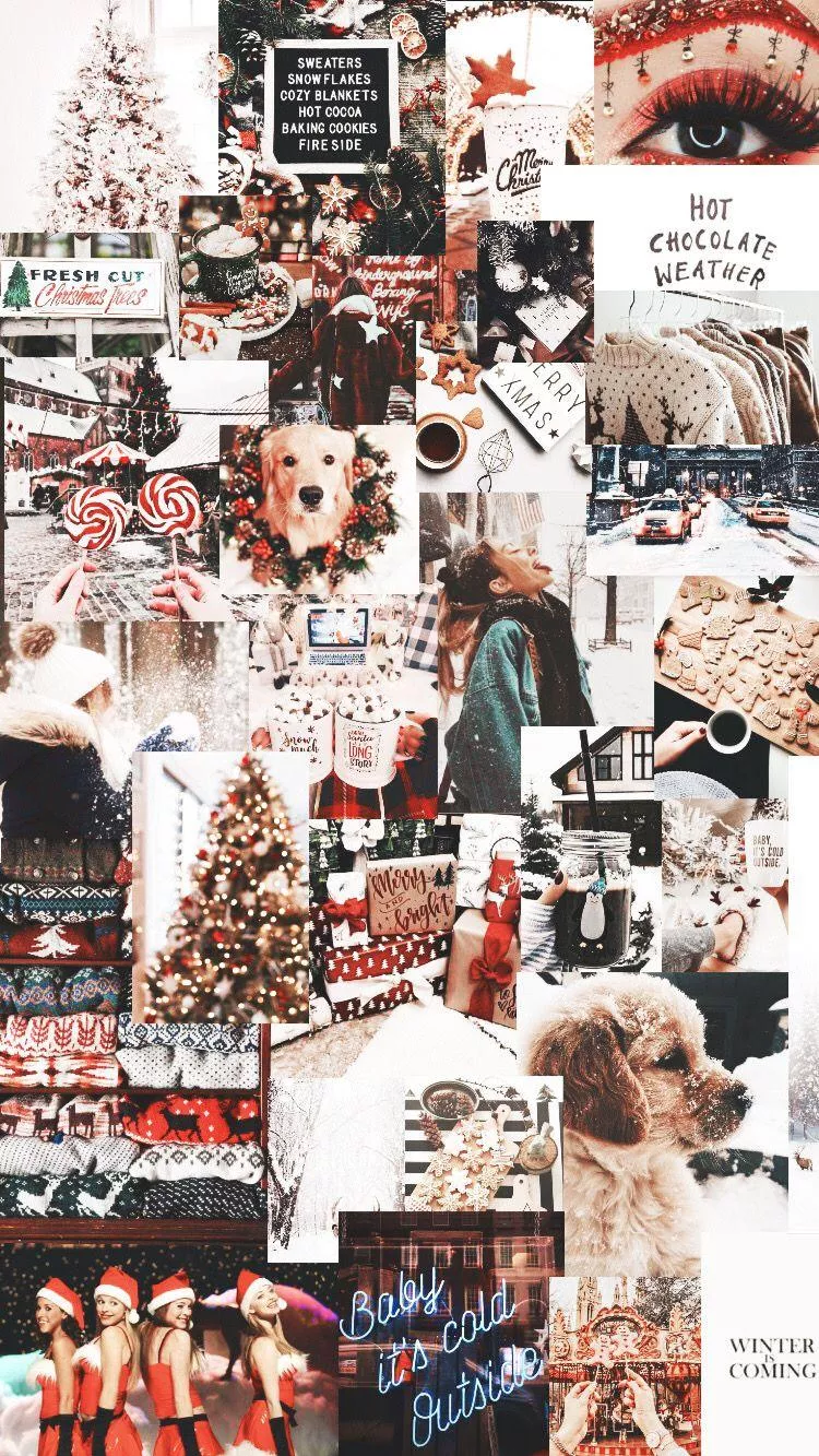 Christmas Collages Aesthetic Wallpaper