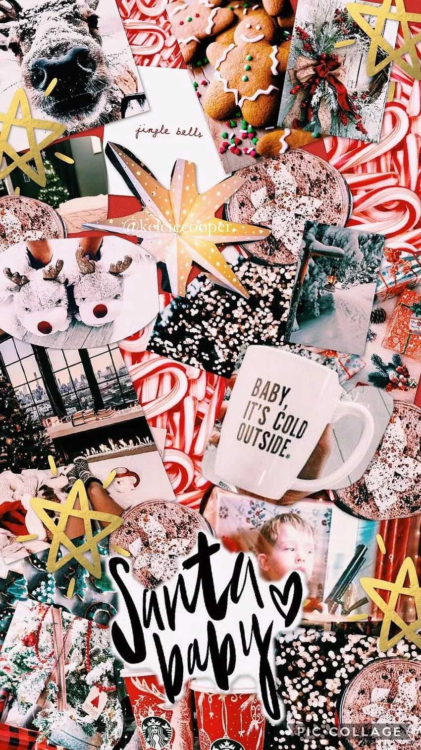 Cute Christmas Collage Background HD