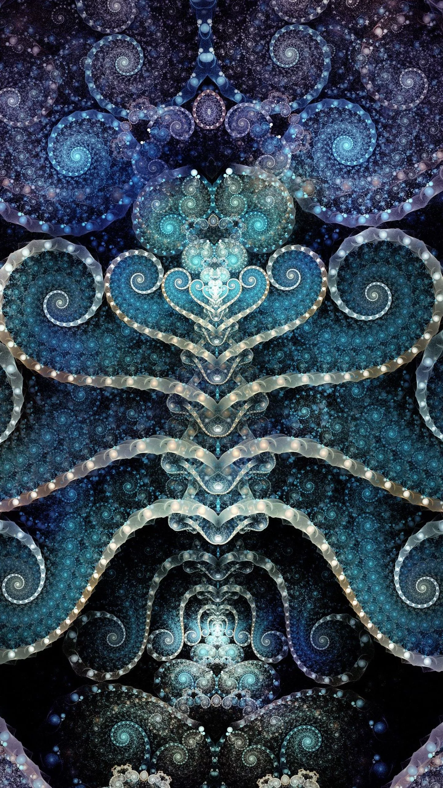 Blue Purple Fractal Spiral Art Pattern