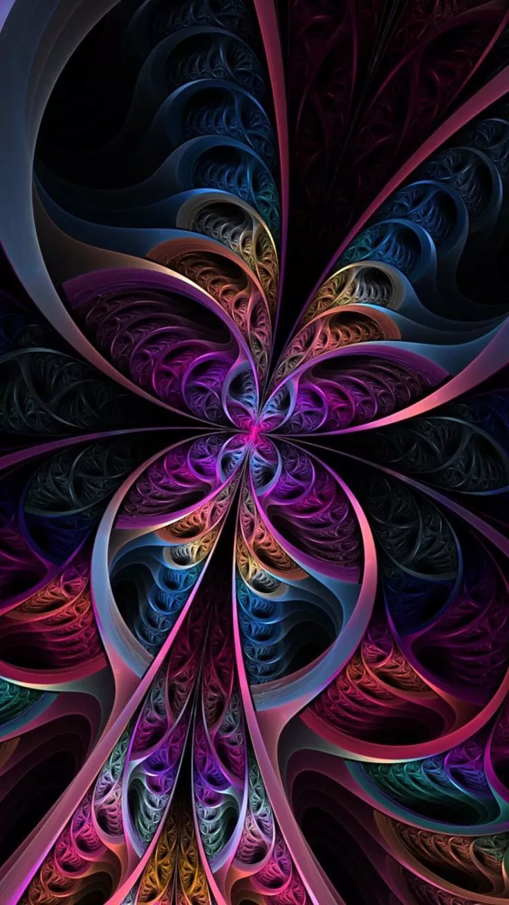 Trippy iphone wallpaper, Fractal art