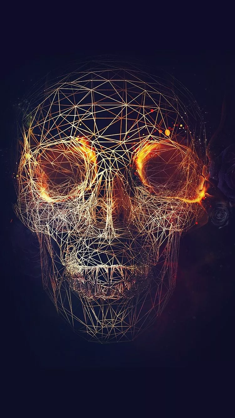 Digital Skull Dark Abstract Art