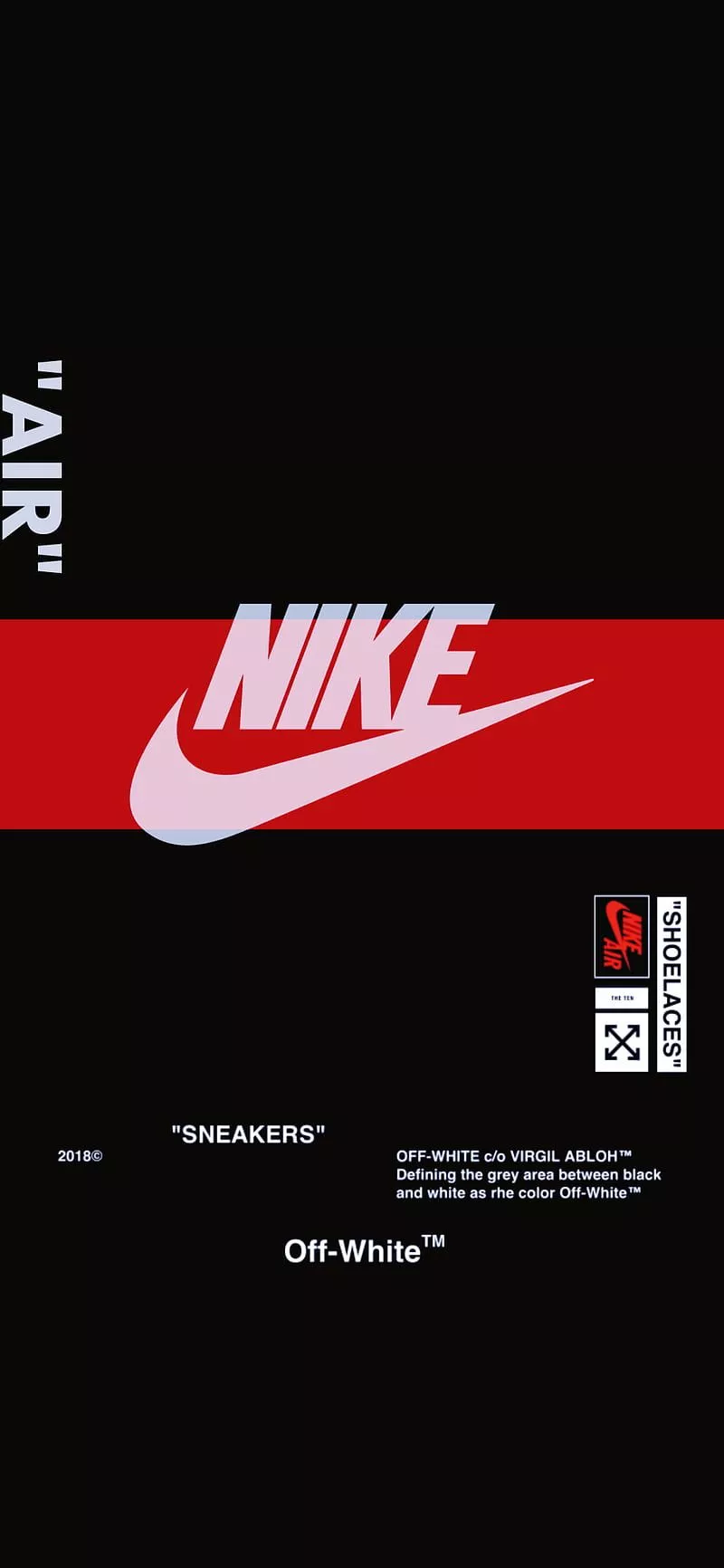 Nike x Off White Red, air, brands, hype, hypebeast, iphone, minimal, off white, HD phone wallpaper