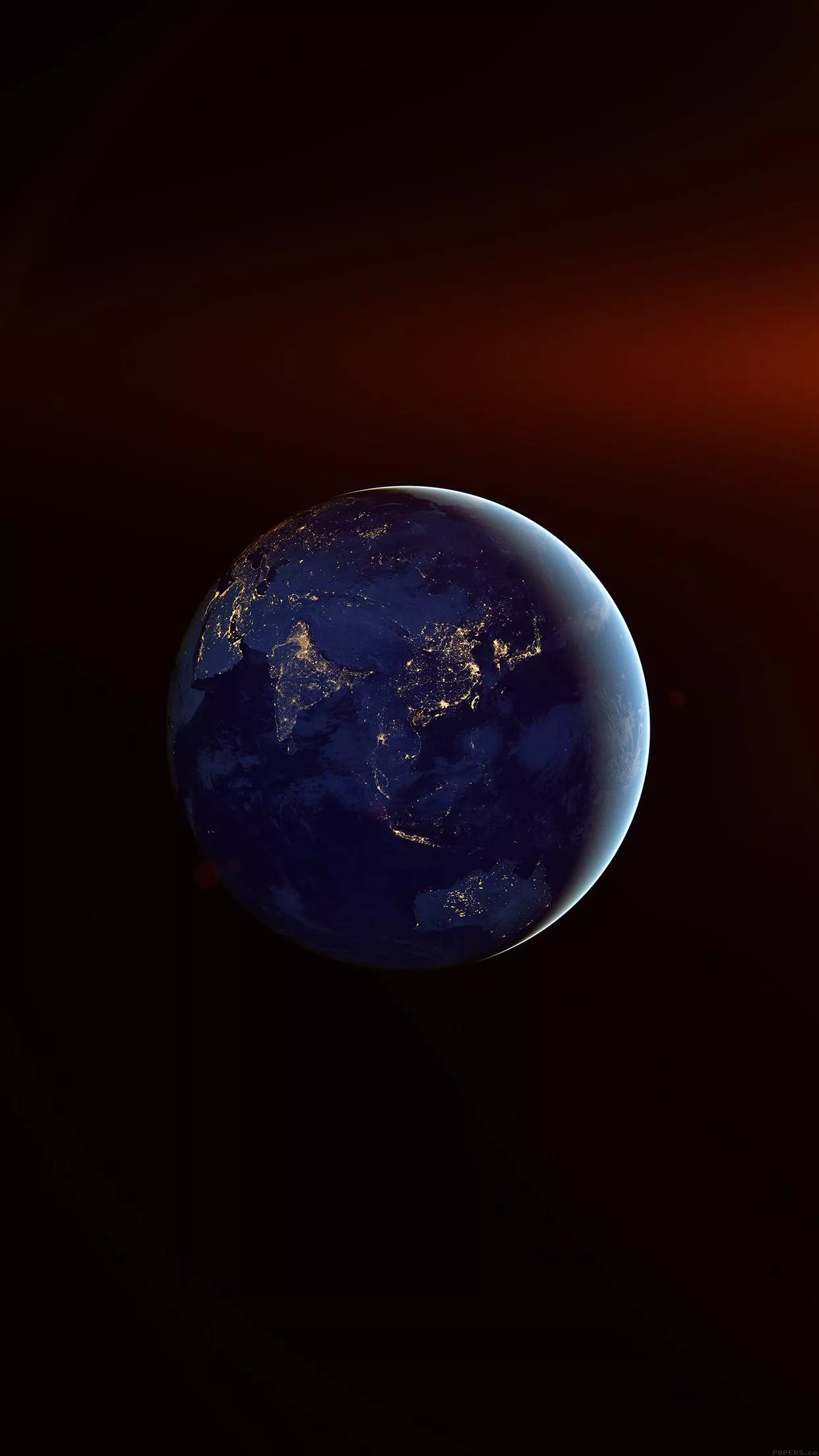 Asia At Night Flare Earth Space