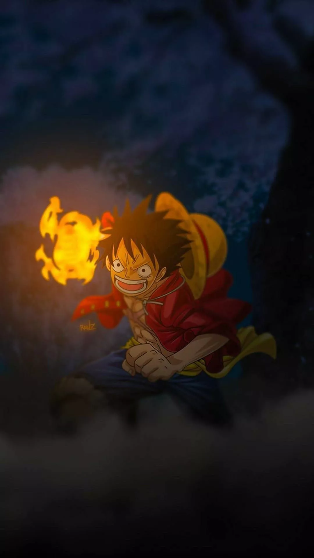 Luffy With Fire One Piece iPhone