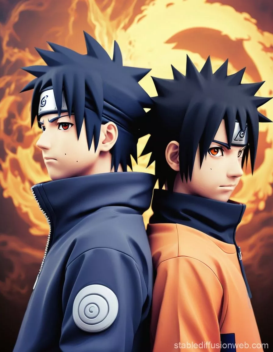 Naruto and Sasuke. Stable Diffusion Online