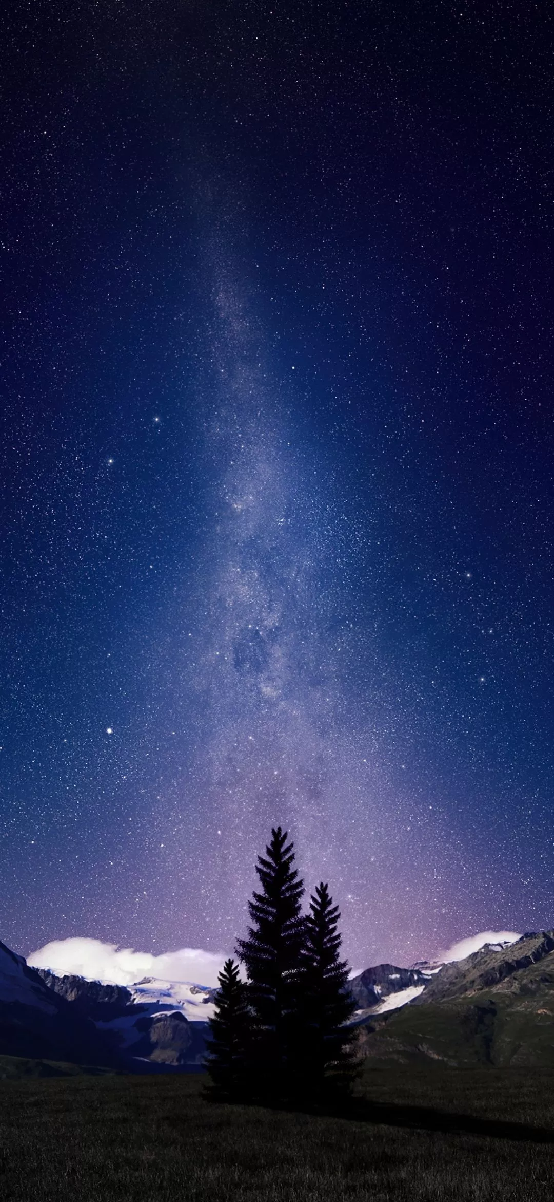 Wallpaper 4K, Night sky, Alps mountains