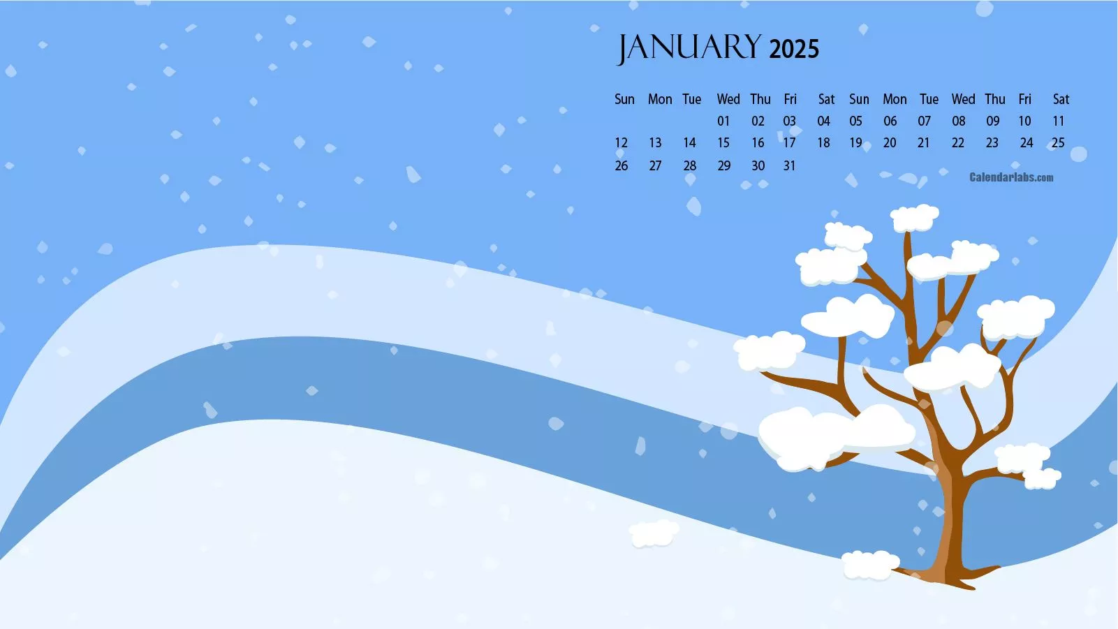 January 2025 Desktop Wallpaper Calendar