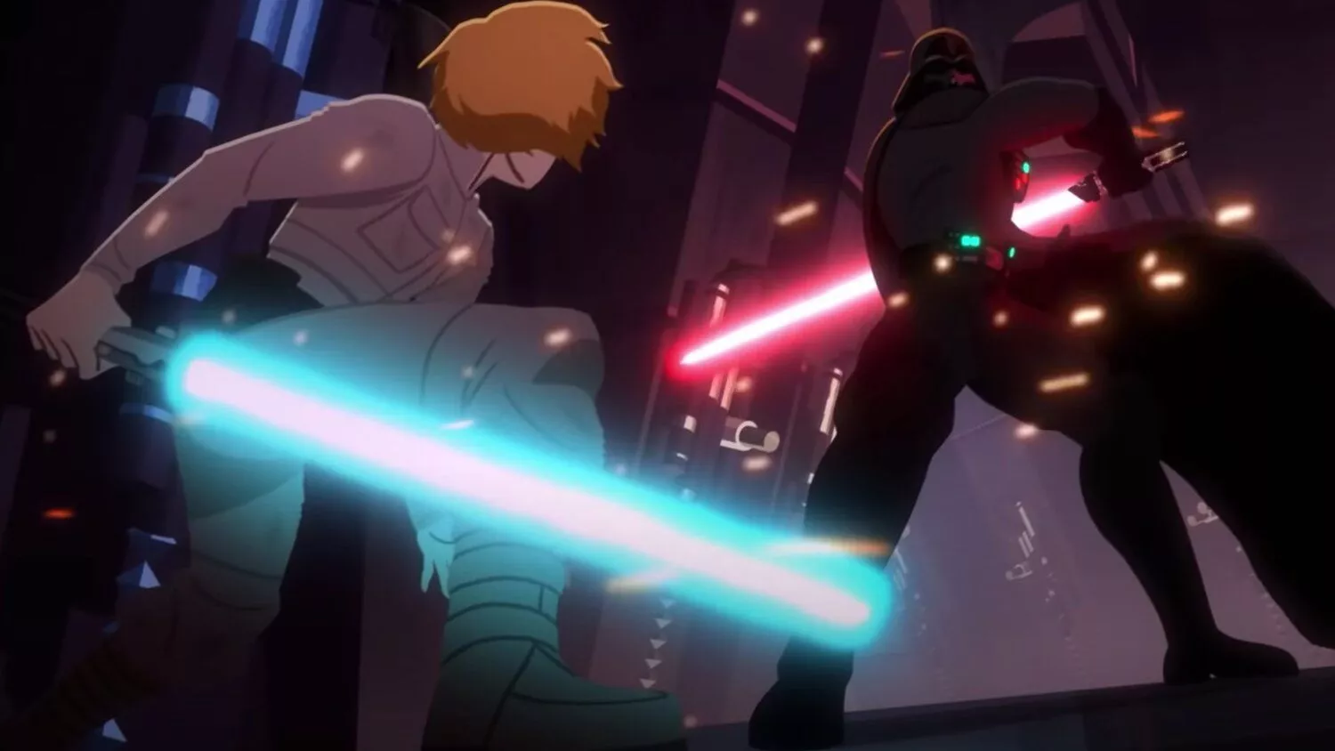 Luke Skywalker and Darth Vader Clash