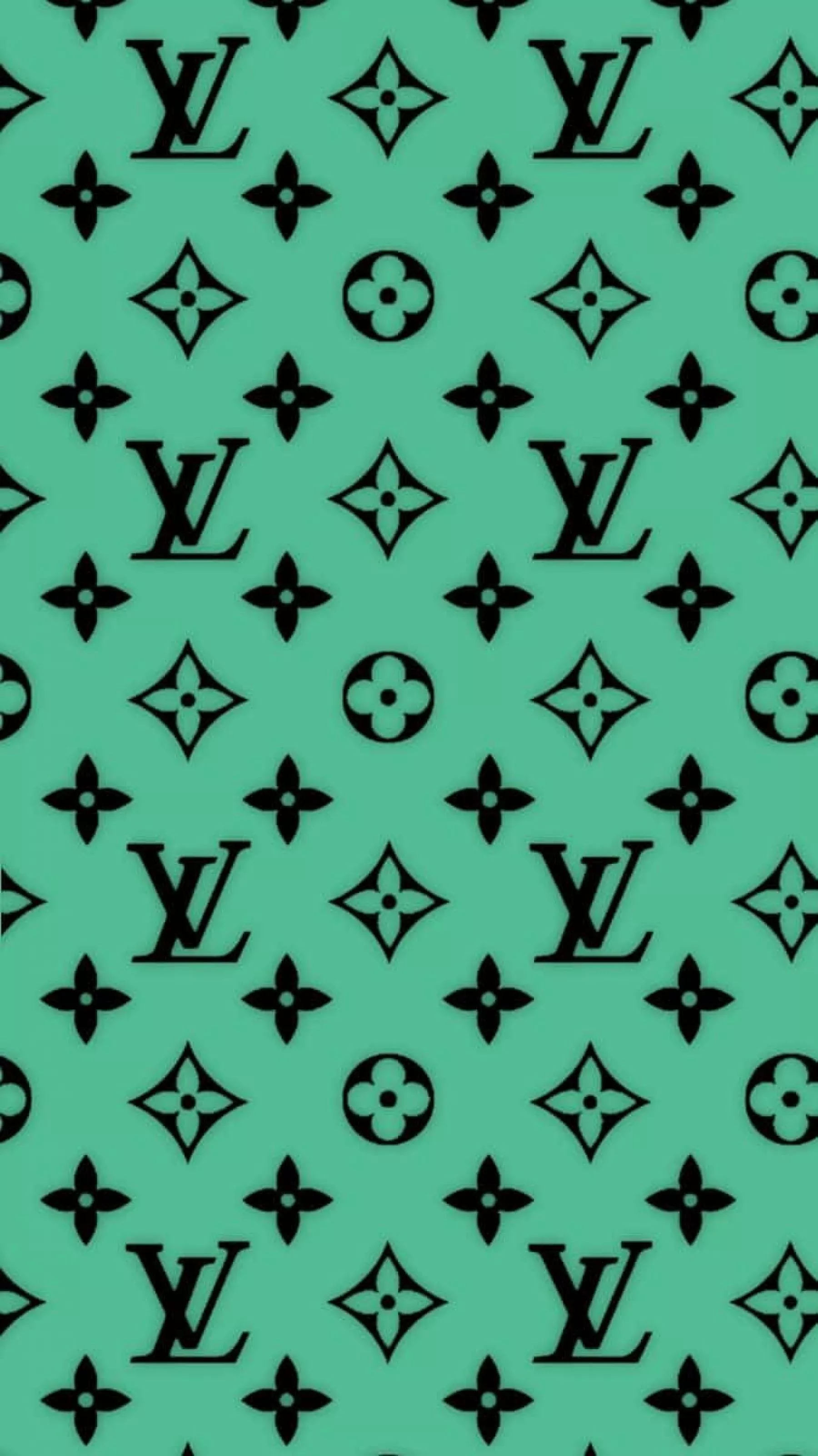 Louis Vuitton Logo Green Pattern Wallpaper