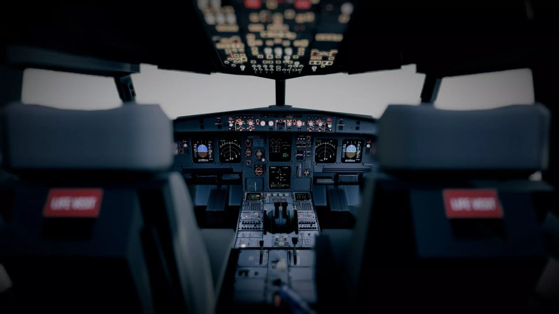 Airbus A320) Airplane Cockpit