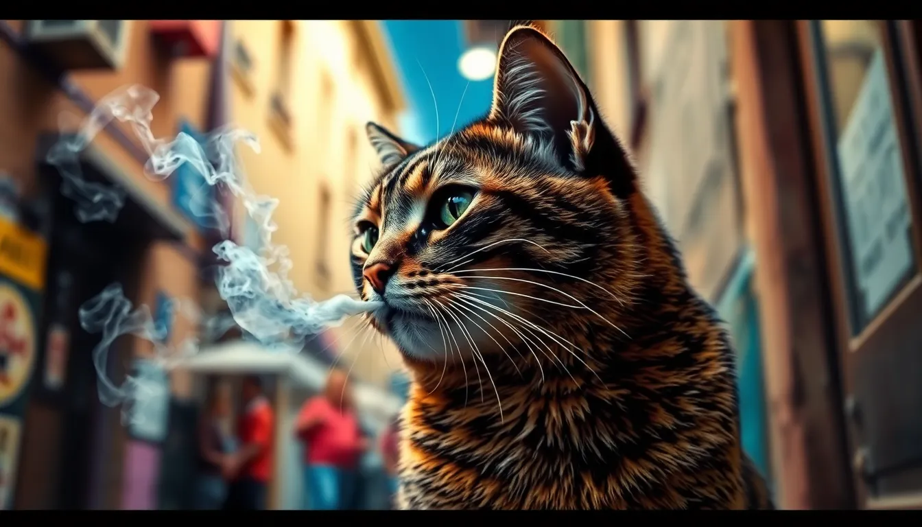 smoking cat Image