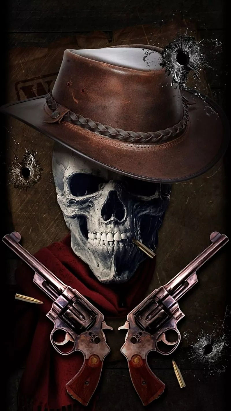 HD cowboy skull wallpaper