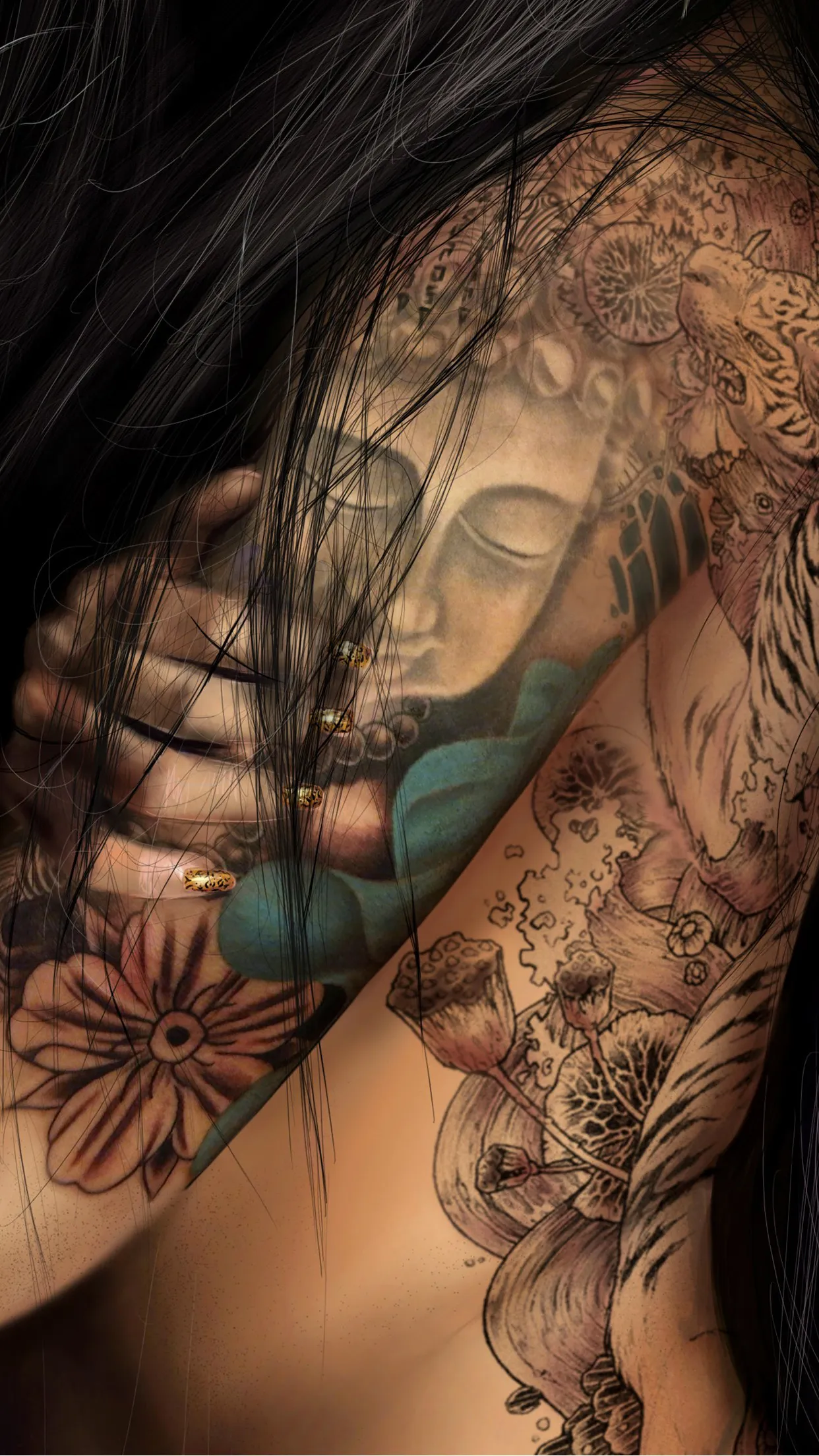 Girl Tattoo Wallpaper for iPhone 11