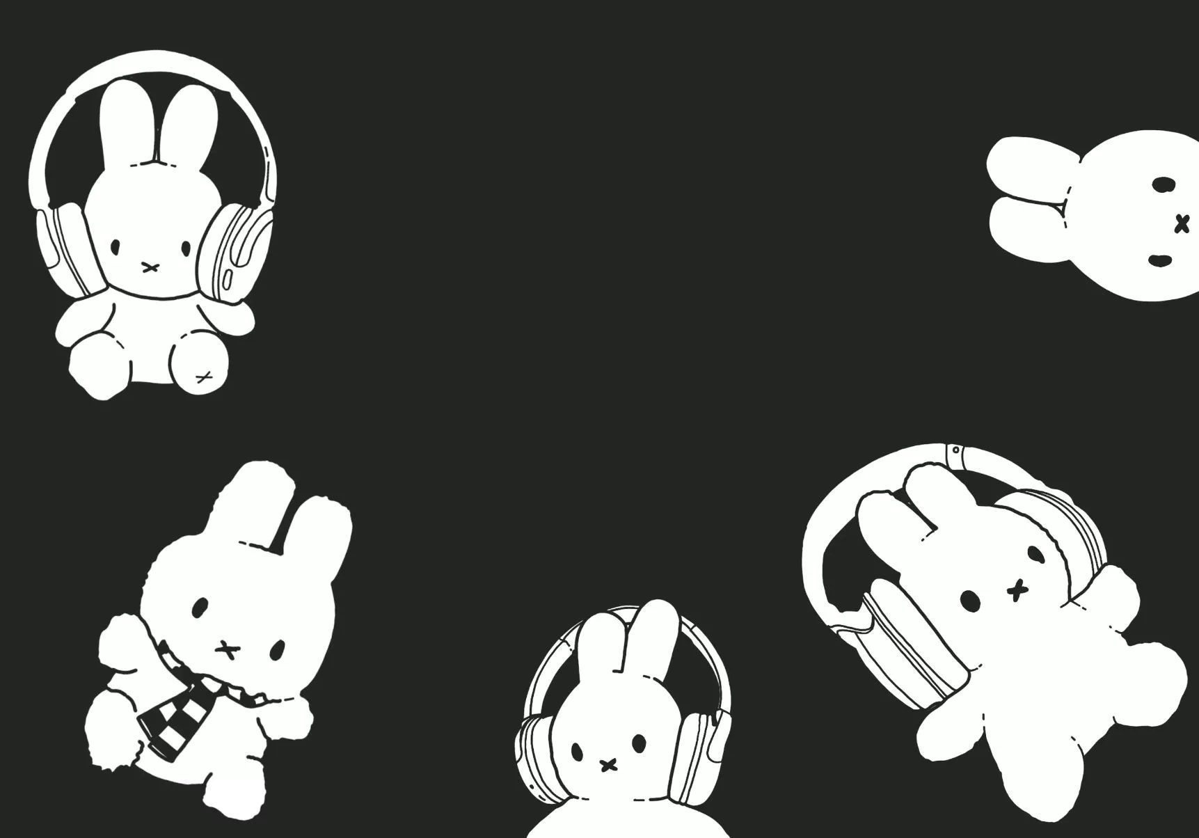 dark mode miffy wallpaper for iPad or
