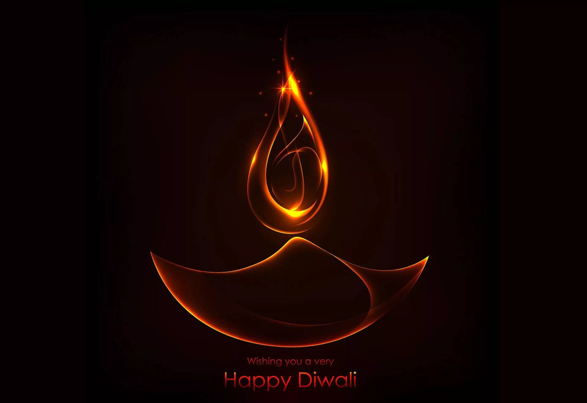 Happy Diwali Orange Oil Lamp Wallpaper