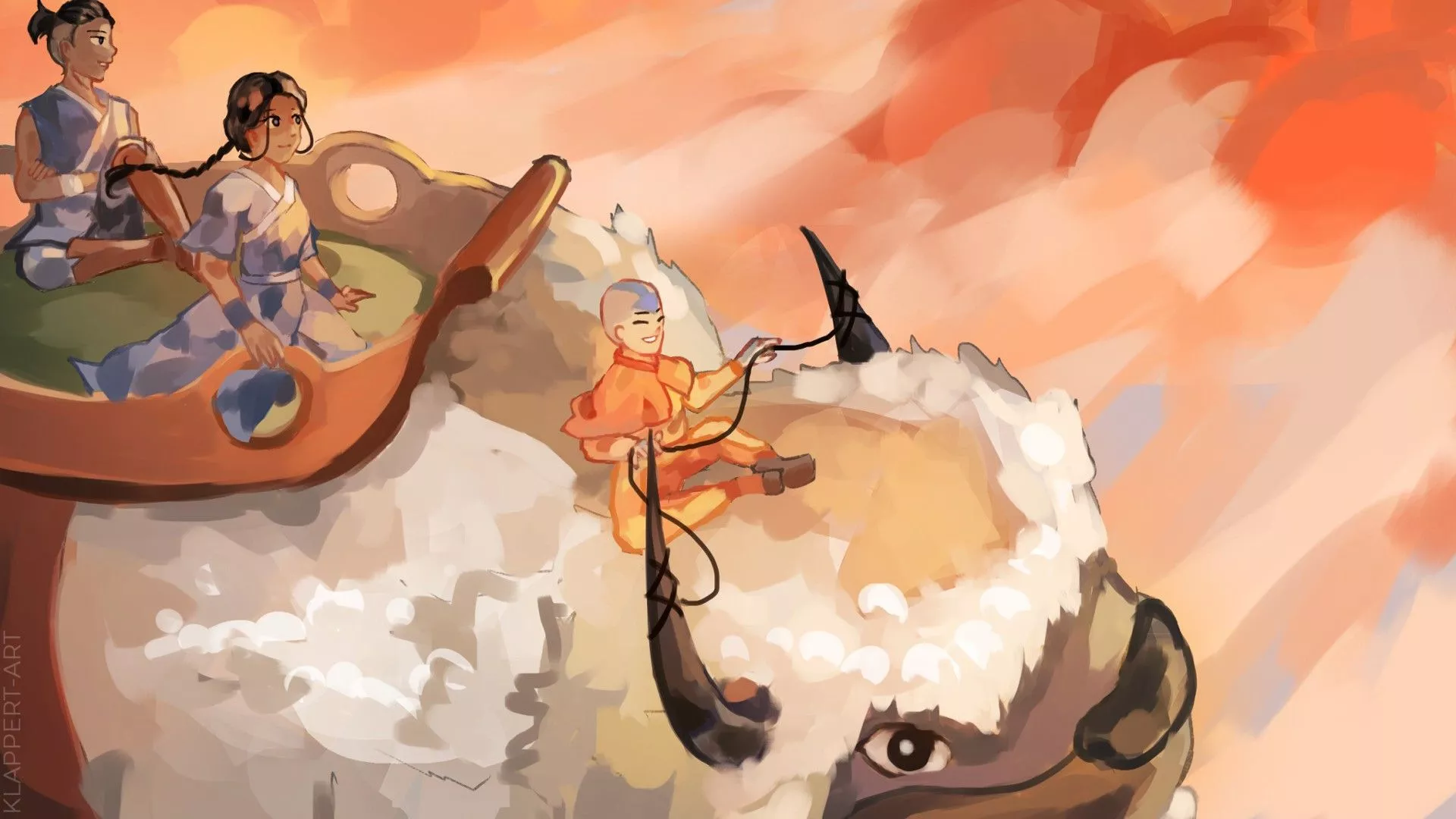 Aang Appa Katara Sokka HD Avatar