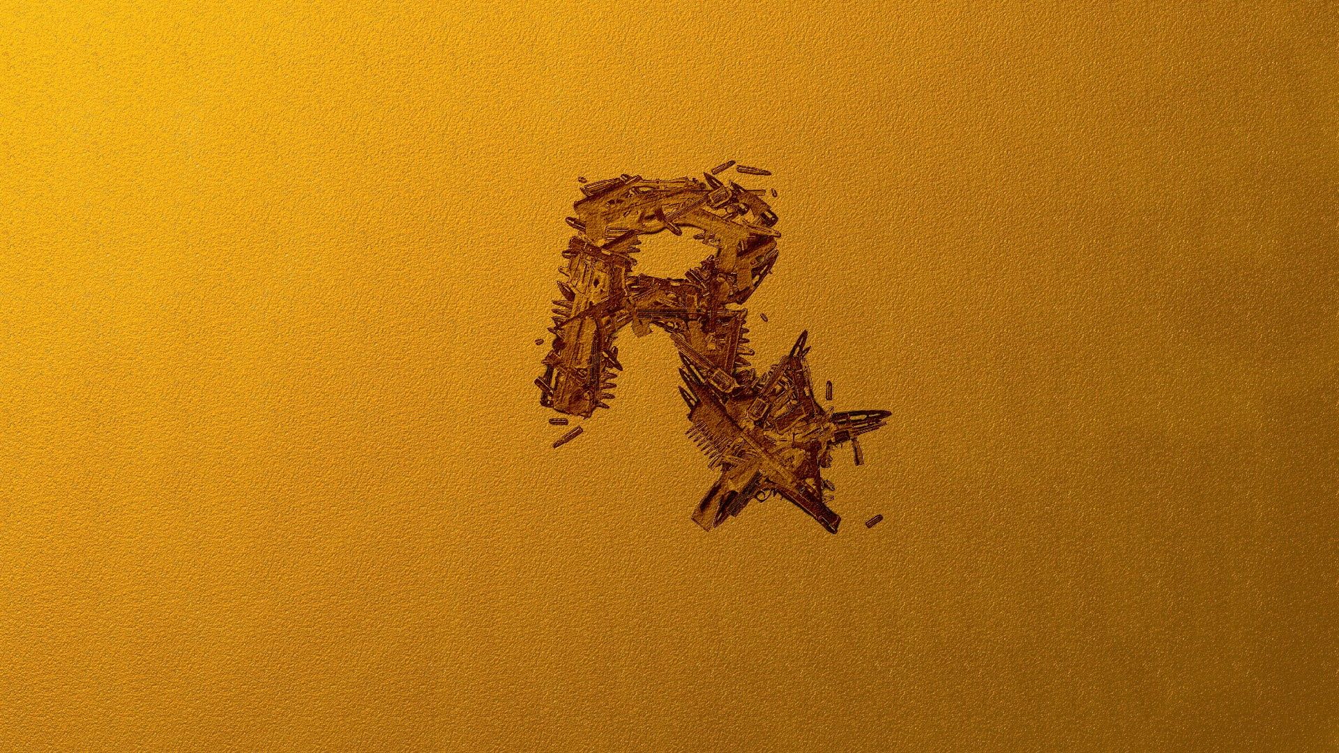 logo, gold, Rockstar Games HD wallpaper